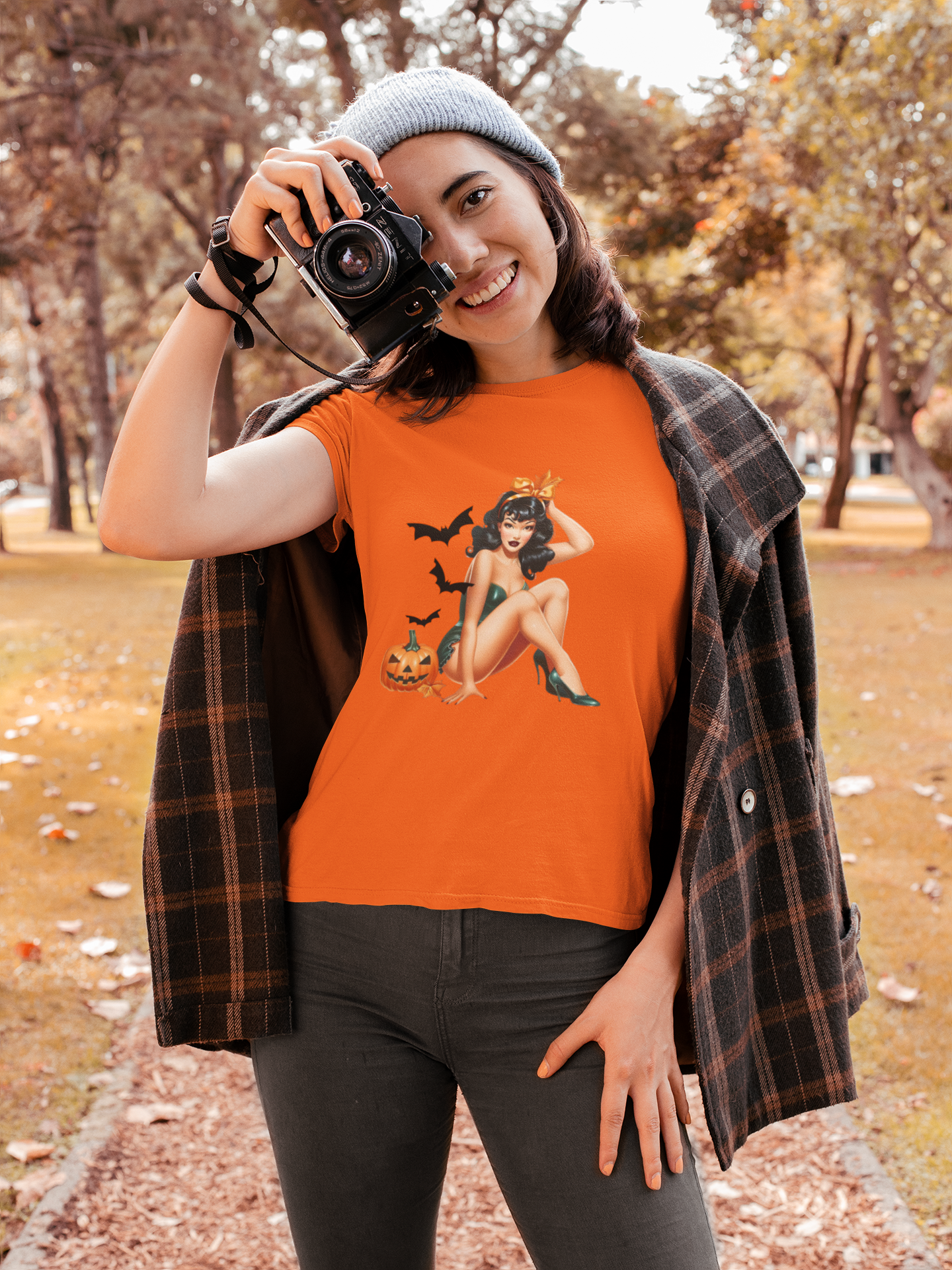 Pumpkin Pinup Tee - Perfect for Halloween, Spooky Parties, Fall Gatherings, Costume Events, Unisex Halloween Shirt, Cute Graphic Tee Pumpkin Pinup Tee - Perfect for Halloween, Spooky Parties, Fall Gatherings, Costume Events, Unisex Halloween Shirt, Cute Graphic Tee