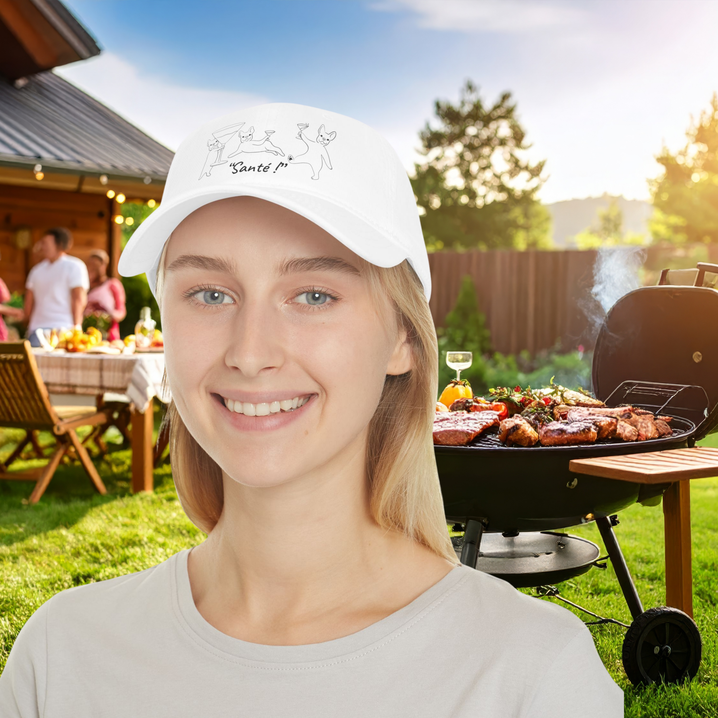 ‘Santé!’ Baseball Cap – Fun Casual Hat and Trendy Gift for Pet Lovers | 2 Colors