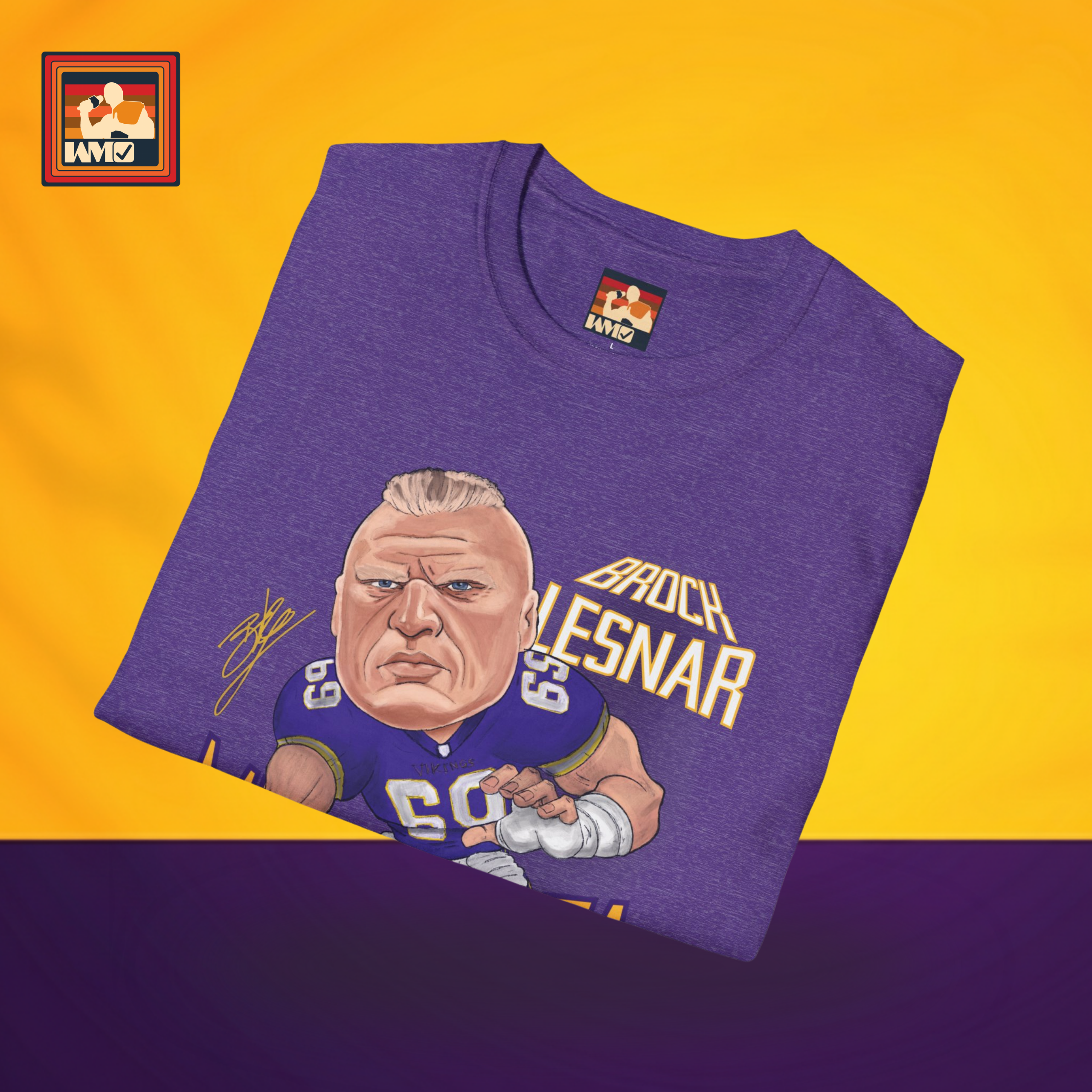 Viking Beast Lesnar Graphic T-Shirt - Unisex Softstyle Tee, Minnesota Sports Apparel, Wrestling Fan Gear, Gift for Him, Casual Wear, Vintage Style product thumbnail image