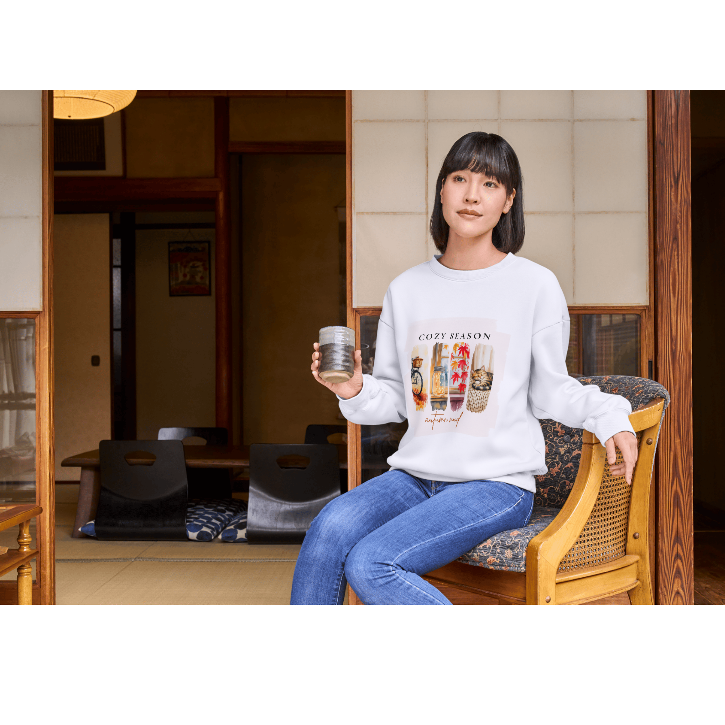 Cozy Season Autumn Mood Sweatshirt | Fall Aesthetic Pullover | Cozy Gift for Her | Autumn Leaves & Pumpkin Spice Vibes | Cute Fall Crewneck product thumbnail image Cozy Season Autumn Mood Sweatshirt | Fall Aesthetic Pullover | Cozy Gift for Her | Autumn Leaves & Pumpkin Spice Vibes | Cute Fall Crewneck product thumbnail image