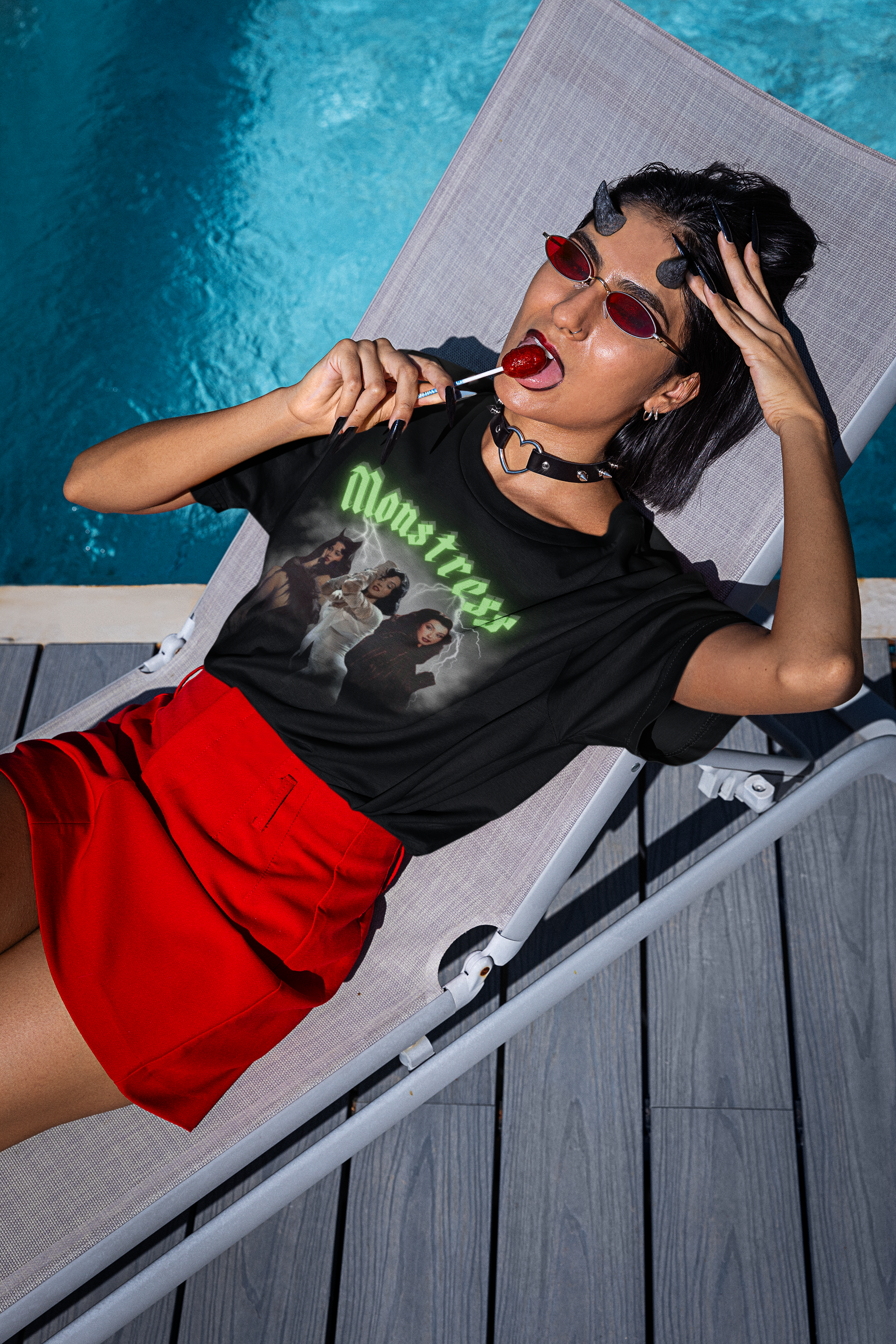 Monstress Jbunzie Graphic Tee, Unisex Jersey T-Shirt, Horror Fashion, Halloween Outfit, Unique Gift for Horror Fans product thumbnail image