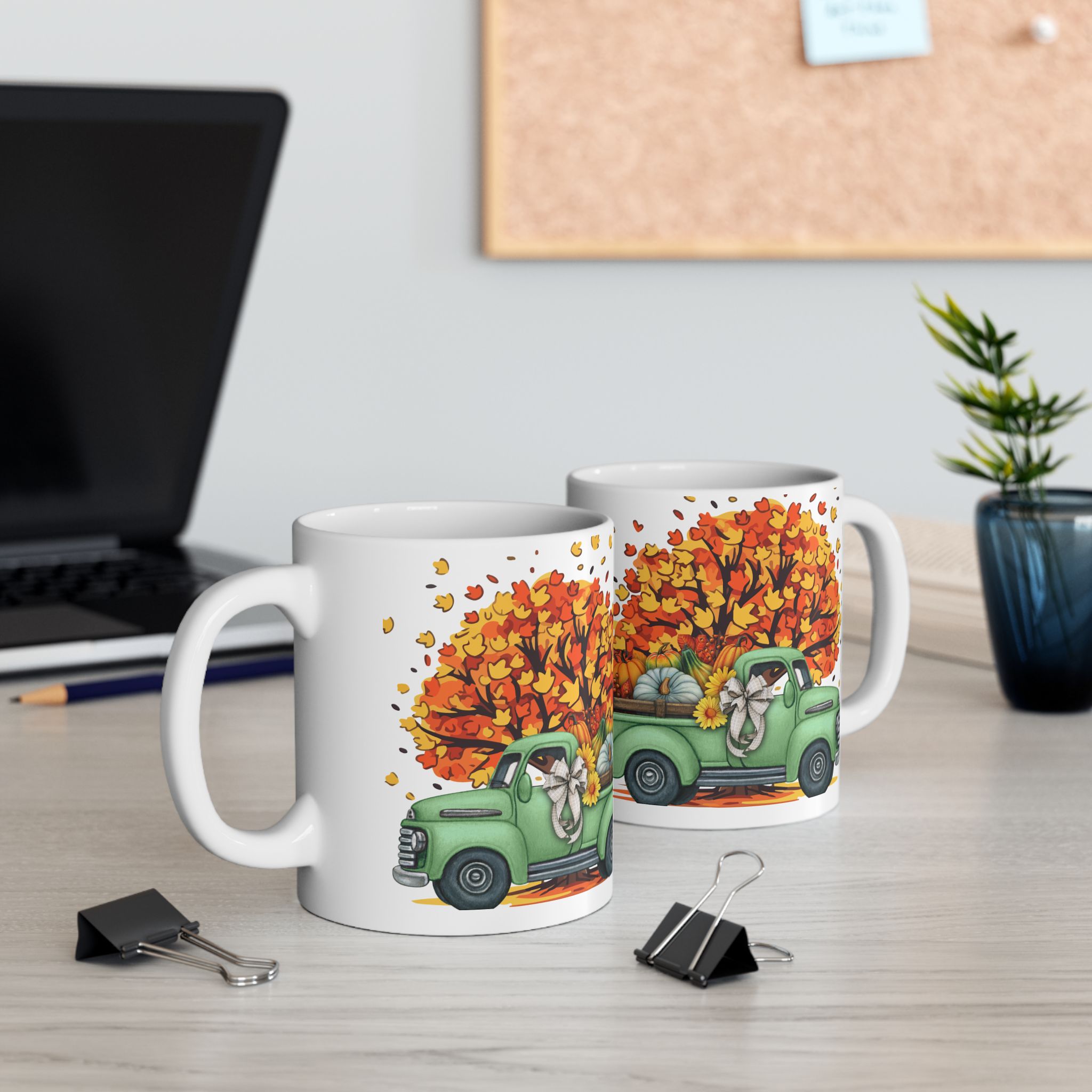 Autumn Leaves Ceramic Mug - Cozy Coffee Cup for Fall, Harvest Decor, Gift for Thanksgiving, Pumpkin Spice Lover, Hot Beverage Mug