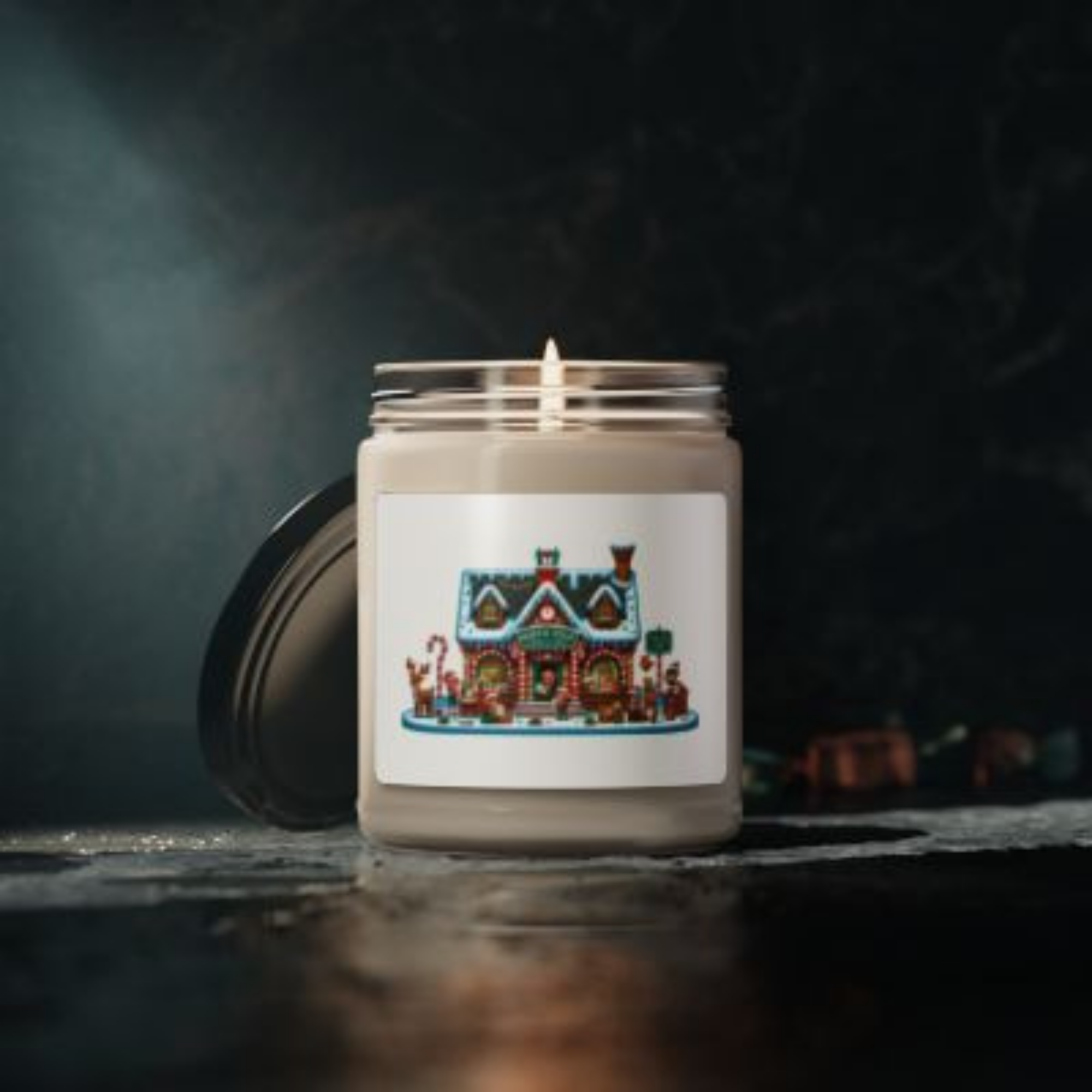 Cozy Christmas Candle 9oz Scented Soy Jar | Gingerbread House Holiday Decor | Festive Gift for Winter And Christmas Lovers product thumbnail image Cozy Christmas Candle 9oz Scented Soy Jar | Gingerbread House Holiday Decor | Festive Gift for Winter And Christmas Lovers product thumbnail image