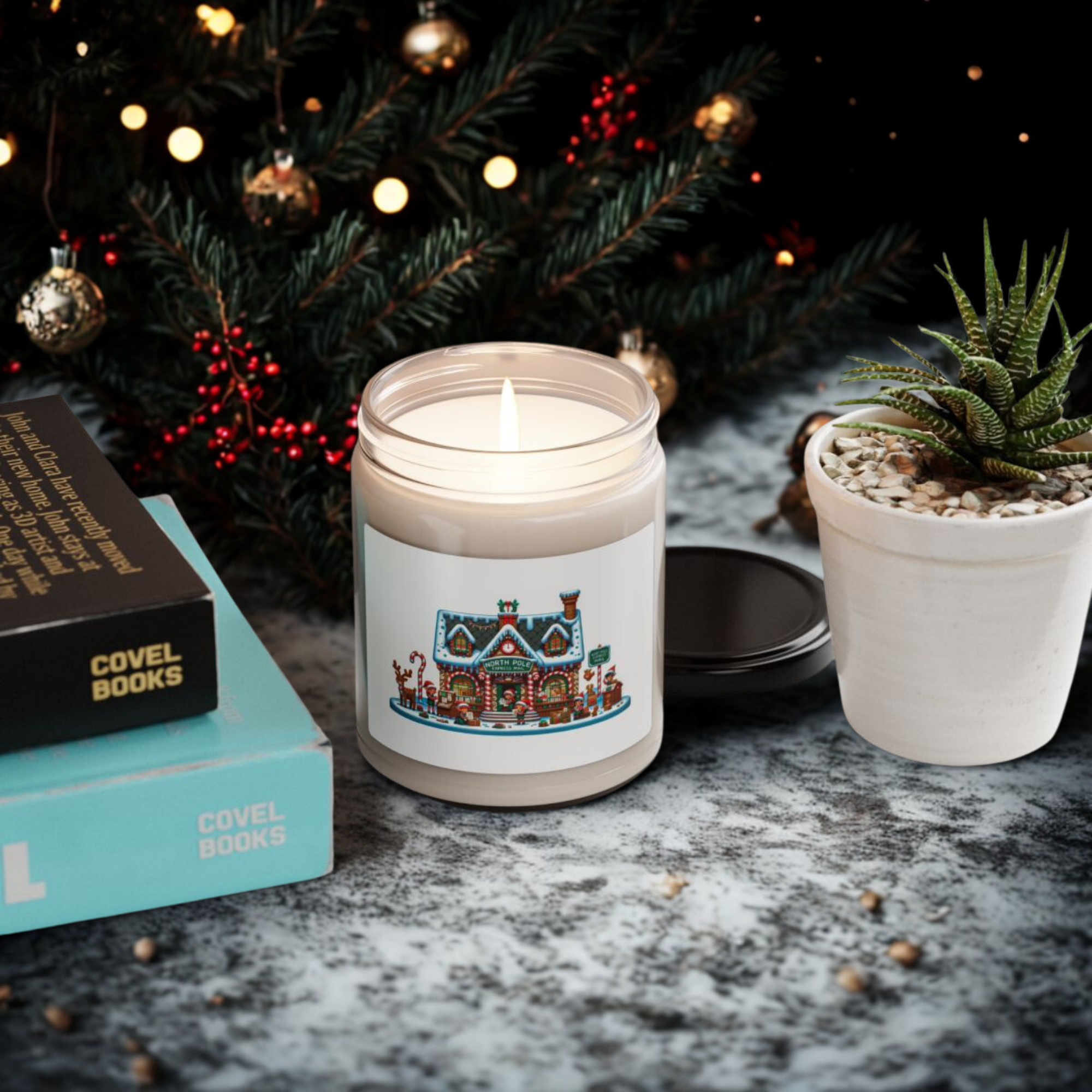 Cozy Christmas Candle 9oz Scented Soy Jar | Gingerbread House Holiday Decor | Festive Gift for Winter And Christmas Lovers product thumbnail image Cozy Christmas Candle 9oz Scented Soy Jar | Gingerbread House Holiday Decor | Festive Gift for Winter And Christmas Lovers product thumbnail image