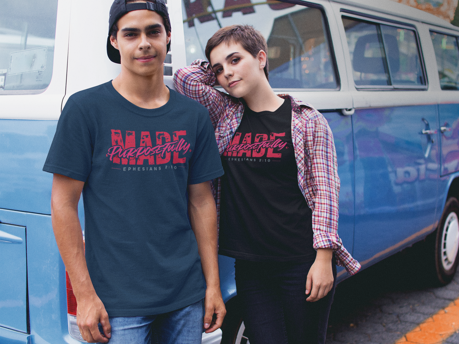 Purposeful Made Tee - Inspirational Black T-Shirt, Faith-Based Fashion, Meaningful Gift, Casual Wear, Everyday Essentials product thumbnail image
