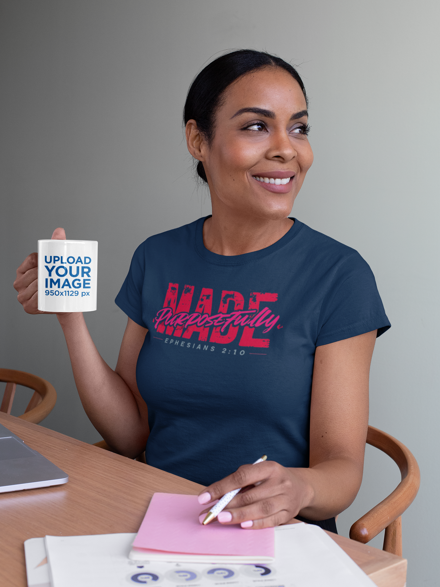 Purposeful Made Tee - Inspirational Black T-Shirt, Faith-Based Fashion, Meaningful Gift, Casual Wear, Everyday Essentials product thumbnail image