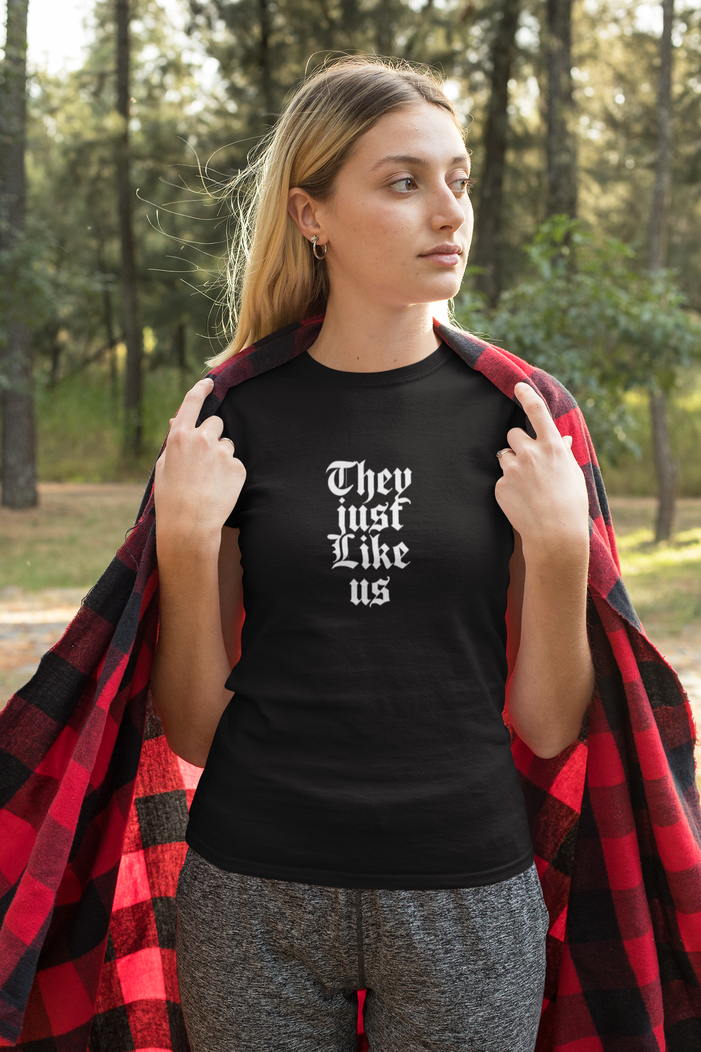 Graphic Tee - They Just Like Us, Casual Wear, Unique Gift, Trendy T-Shirt, Funny Quote Shirt, Everyday Comfort product thumbnail image