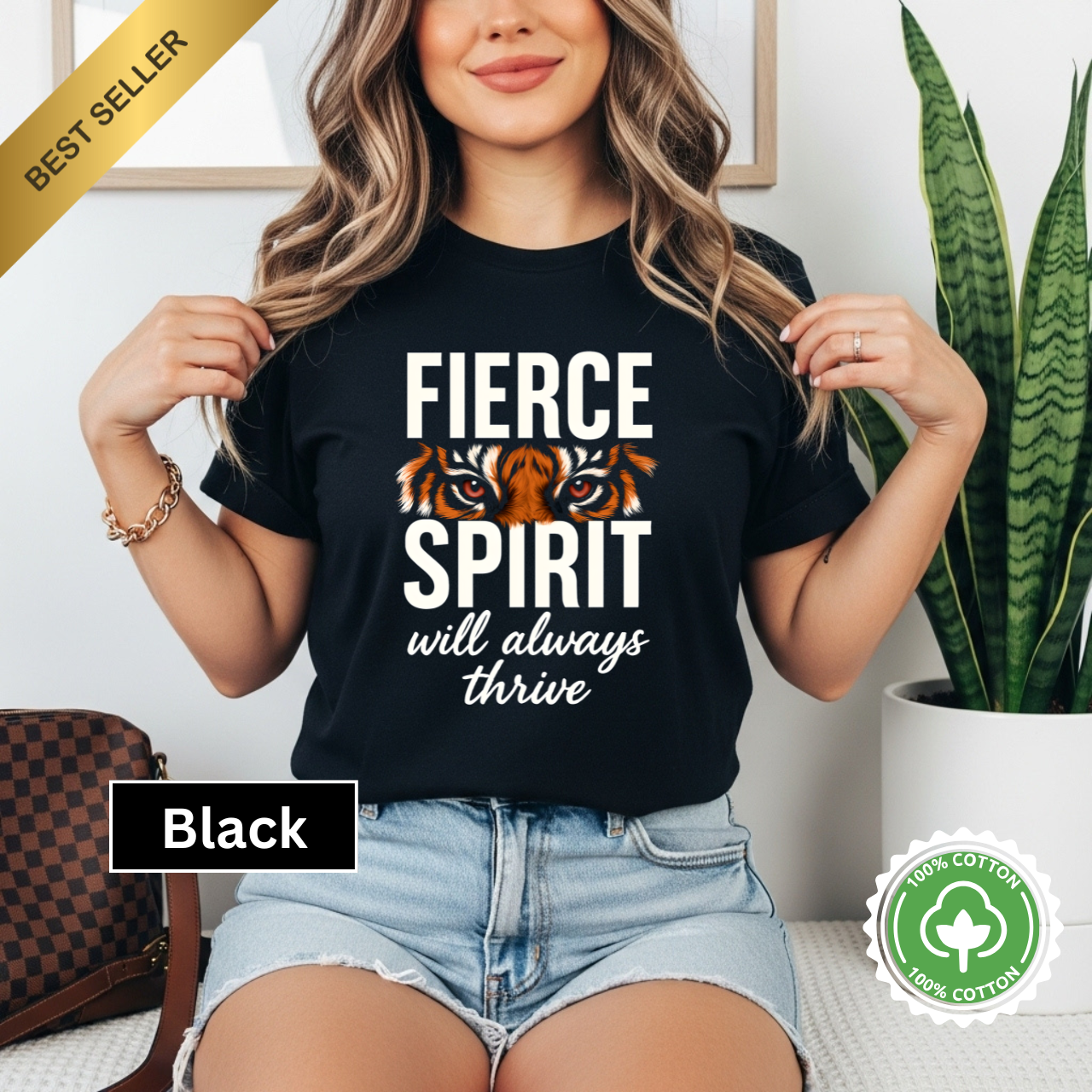 Fierce Spirit T-Shirt | Unisex Garment-Dyed Tee, Motivational Gift, Tiger Design, Empowering Apparel, Casual Wear, Gift for Her product thumbnail image Fierce Spirit T-Shirt | Unisex Garment-Dyed Tee, Motivational Gift, Tiger Design, Empowering Apparel, Casual Wear, Gift for Her product thumbnail image