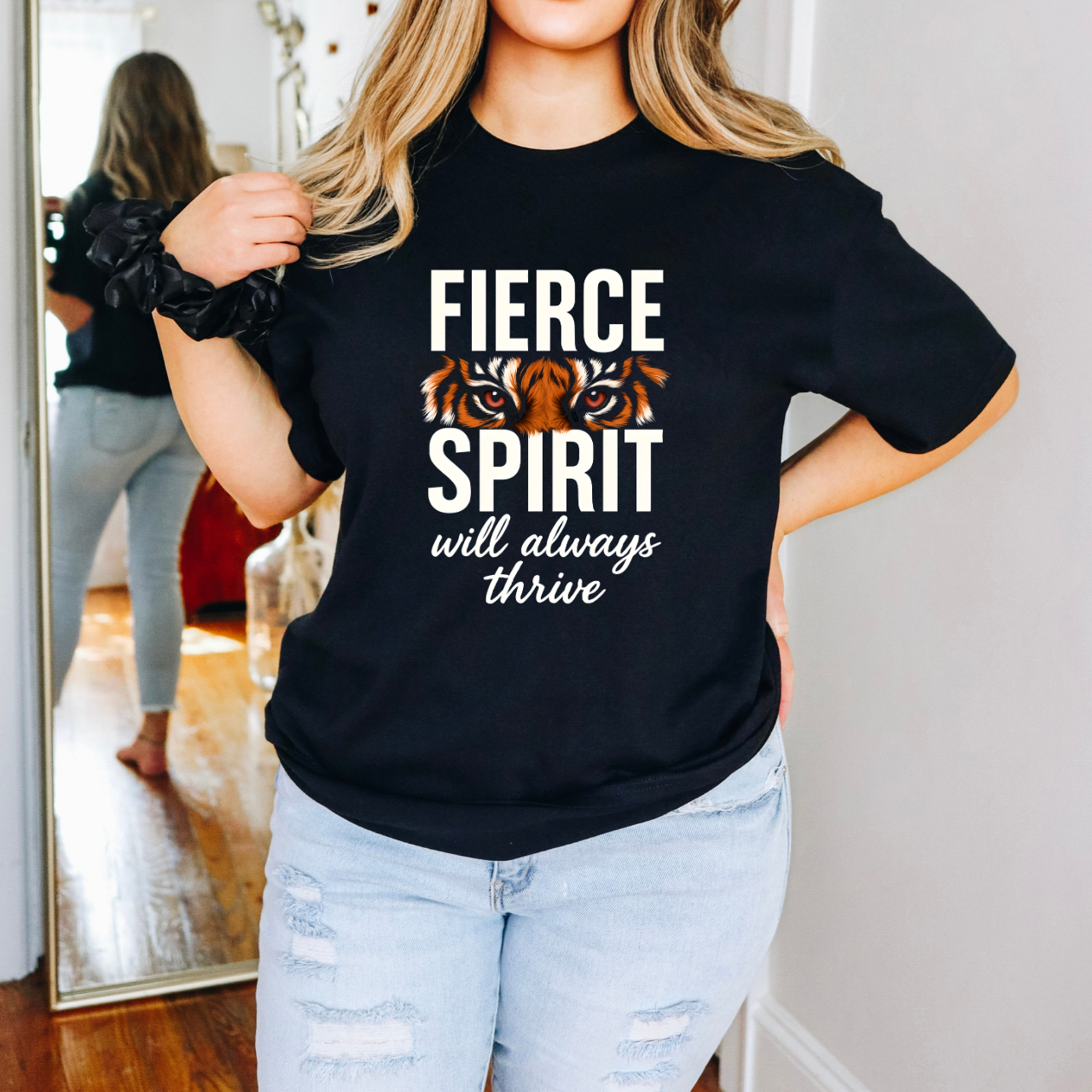 Fierce Spirit T-Shirt | Unisex Garment-Dyed Tee, Motivational Gift, Tiger Design, Empowering Apparel, Casual Wear, Gift for Her product thumbnail image Fierce Spirit T-Shirt | Unisex Garment-Dyed Tee, Motivational Gift, Tiger Design, Empowering Apparel, Casual Wear, Gift for Her product thumbnail image