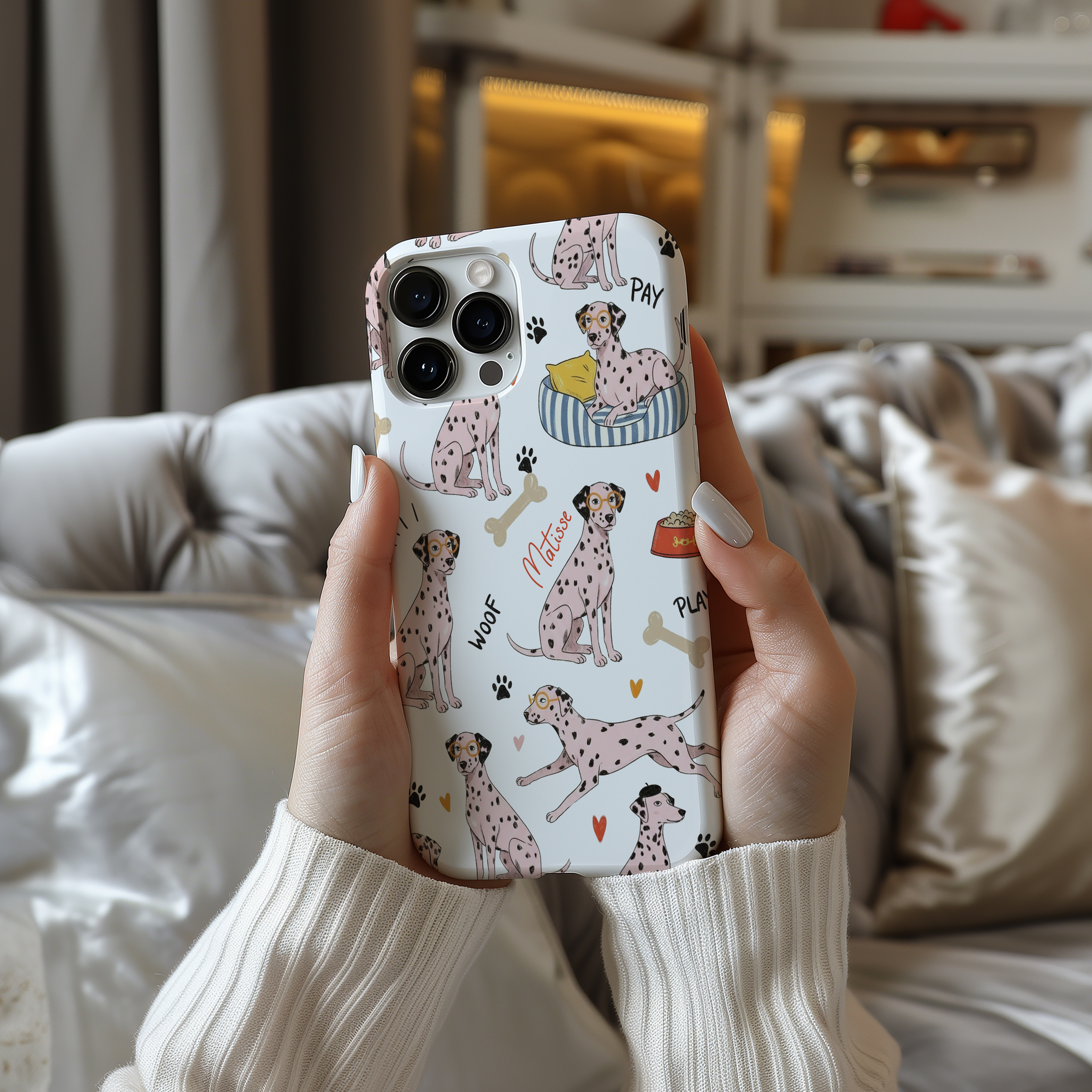 Cute Dog Phone Case, Pet Lover Accessories, Dalmatian Design, Animal Gifts, Unique Phone Cover product thumbnail image Cute Dog Phone Case, Pet Lover Accessories, Dalmatian Design, Animal Gifts, Unique Phone Cover product thumbnail image