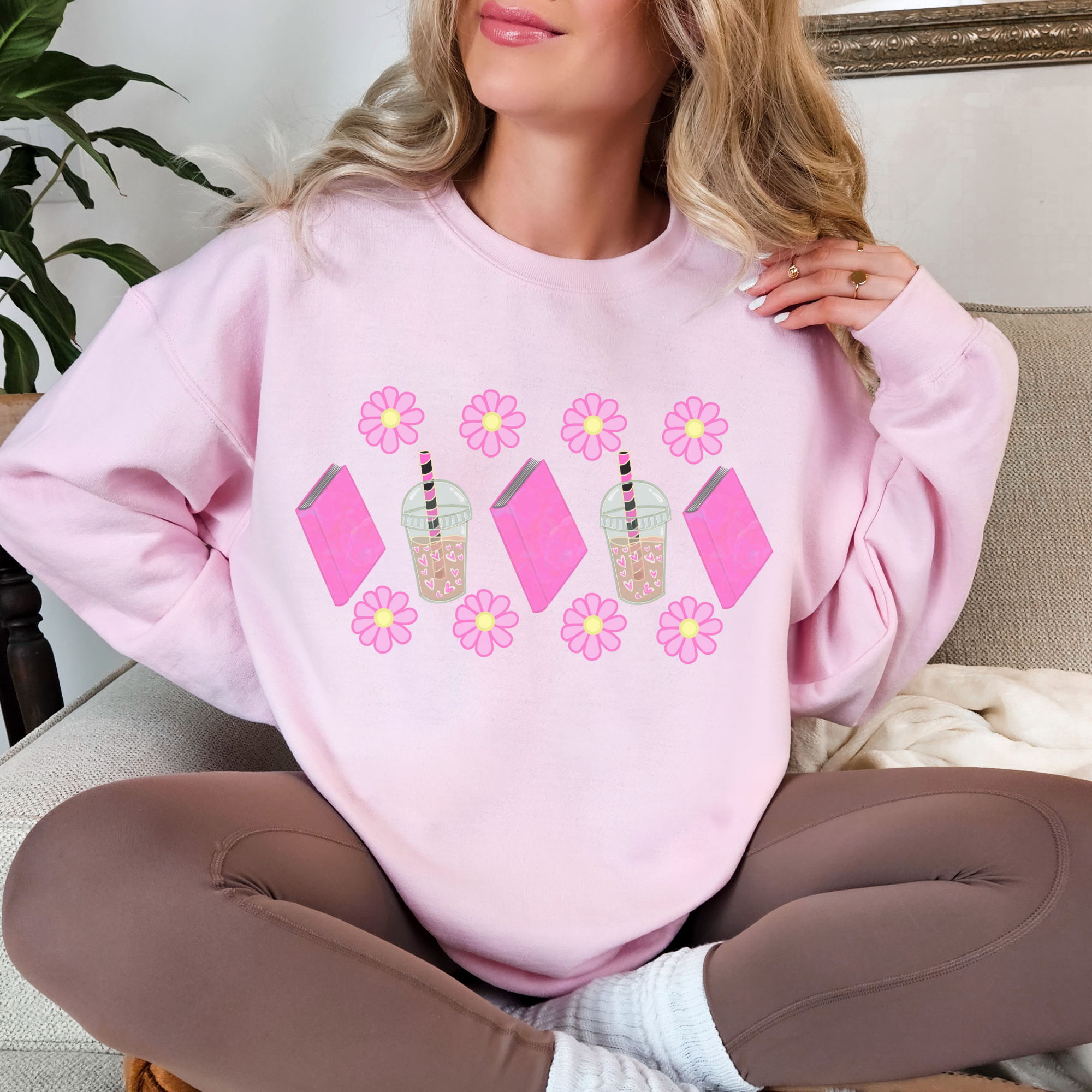 Books and Coffee Sweatshirt - Crewneck Books and Coffee Sweatshirt - Crewneck