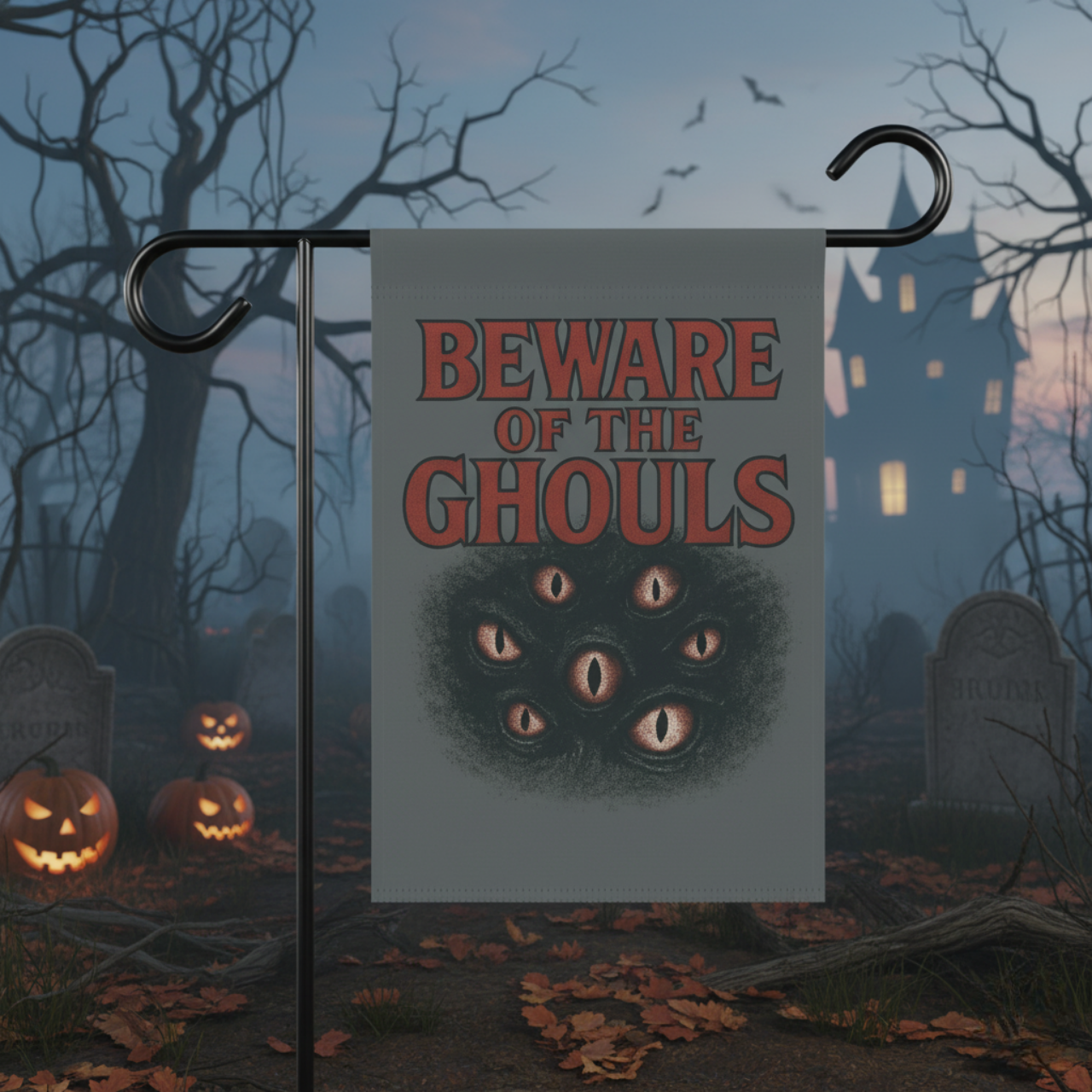 Beware of Ghouls Spooky Halloween Garden Banner Decor, Haunted Attractions Sign, Outdoor Fall Decor, Halloween Yard Flag product thumbnail image Beware of Ghouls Spooky Halloween Garden Banner Decor, Haunted Attractions Sign, Outdoor Fall Decor, Halloween Yard Flag product thumbnail image