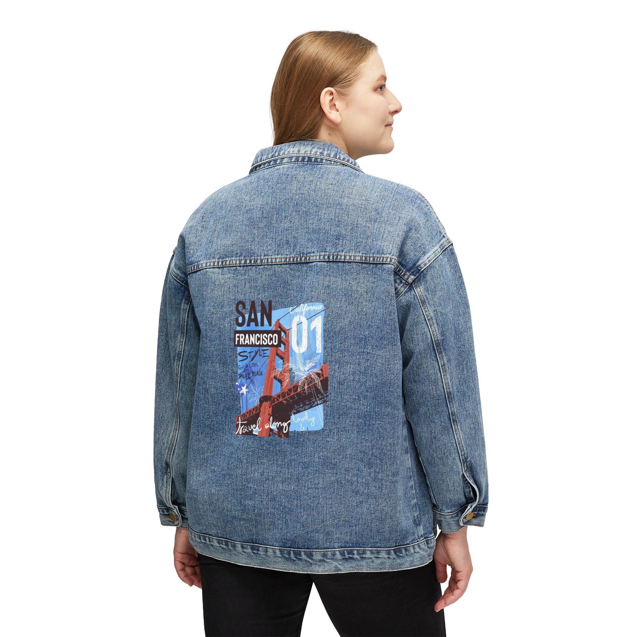 Personalized Women's Denim Jacket, Trendy Spring Fashion, Casual Outerwear, Gift for Her, Unique Style Statement product thumbnail image Personalized Women's Denim Jacket, Trendy Spring Fashion, Casual Outerwear, Gift for Her, Unique Style Statement product thumbnail image