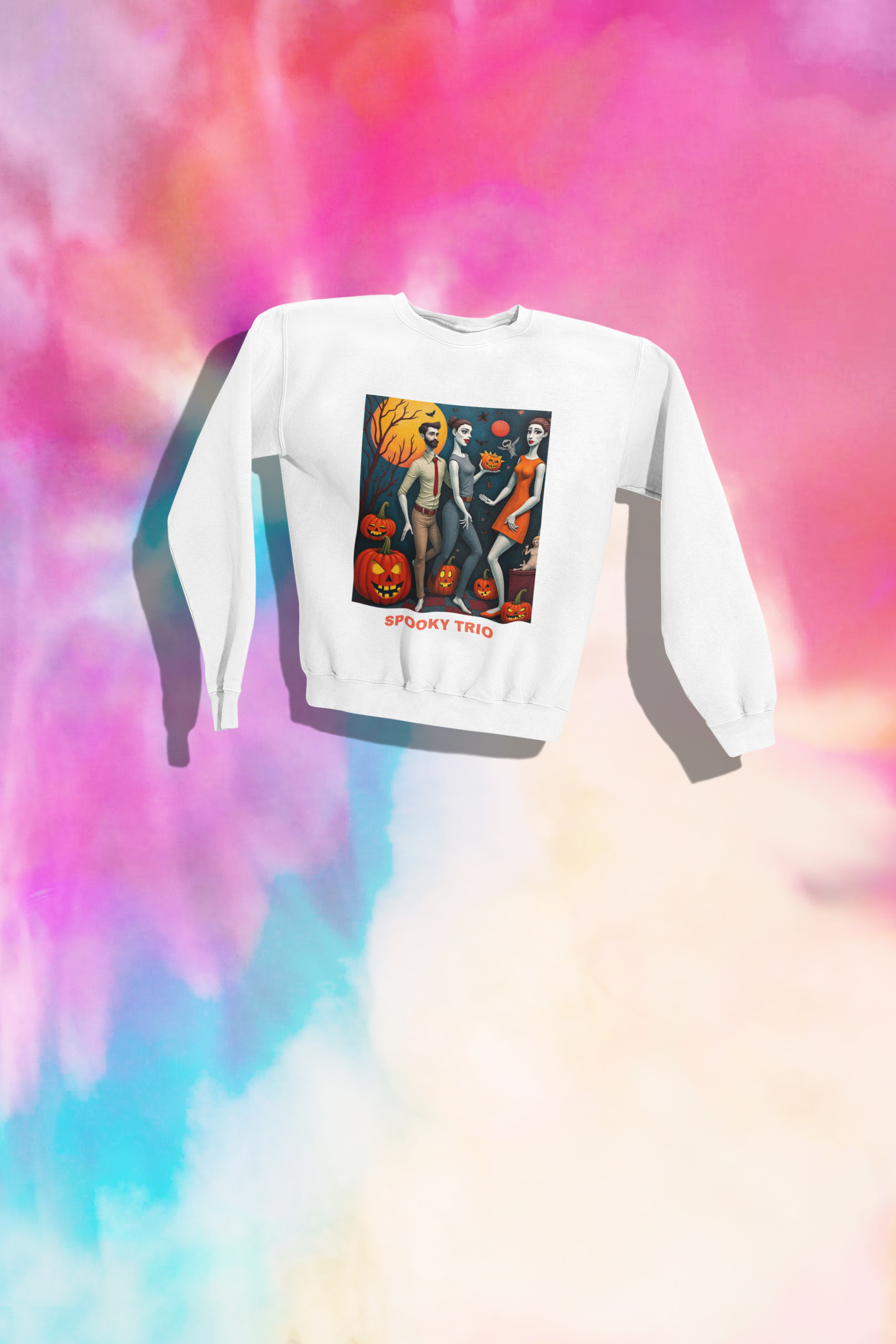 Spooky Trio Halloween Sweatshirt, Unisex Halloween Crewneck, Fall Fashion, Halloween Gift, Cozy Autumn Wear, Pumpkin Party Attire Spooky Trio Halloween Sweatshirt, Unisex Halloween Crewneck, Fall Fashion, Halloween Gift, Cozy Autumn Wear, Pumpkin Party Attire