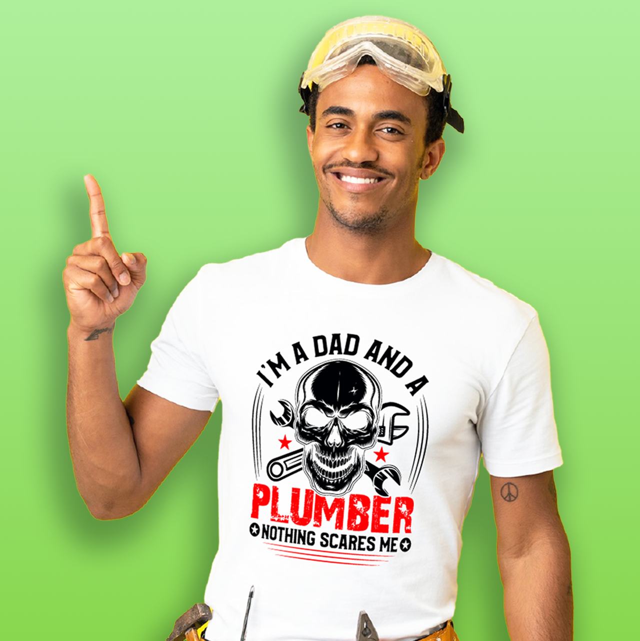 Funny Plumber Dad T-Shirt | Nothing Scares Me | Humorous Gift product thumbnail image