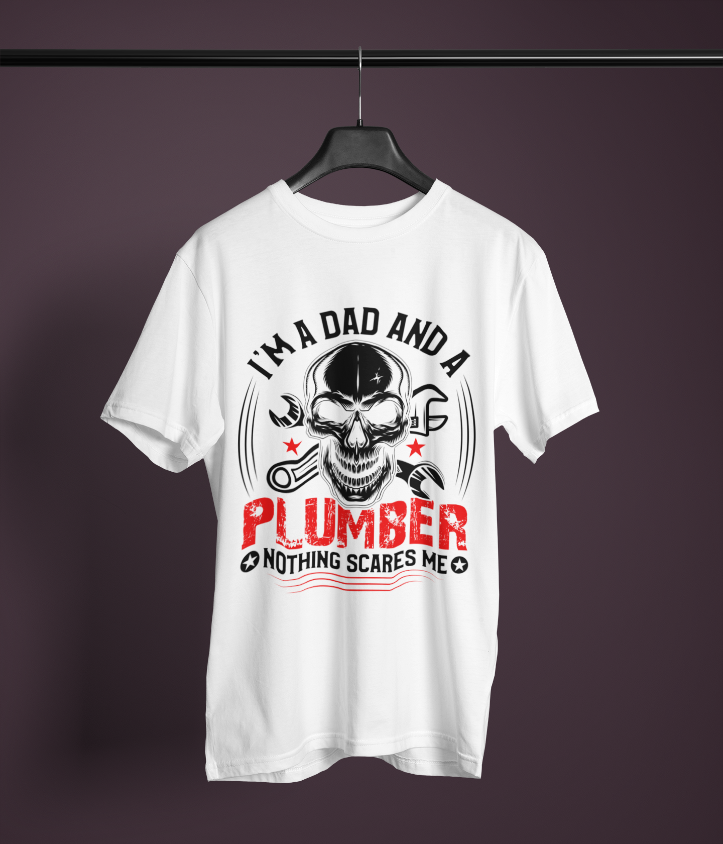 Funny Plumber Dad T-Shirt | Nothing Scares Me | Humorous Gift product thumbnail image