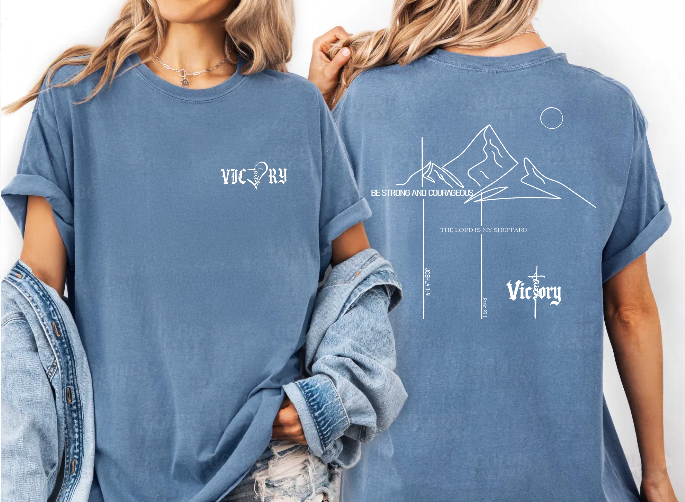 Custom Color Christian T-Shirt, Double Sided Faith & Victory Design, Bible Verse Scripture Tee, Religious Gift Jesus Graphic Tee Custom Color Christian T-Shirt, Double Sided Faith & Victory Design, Bible Verse Scripture Tee, Religious Gift Jesus Graphic Tee