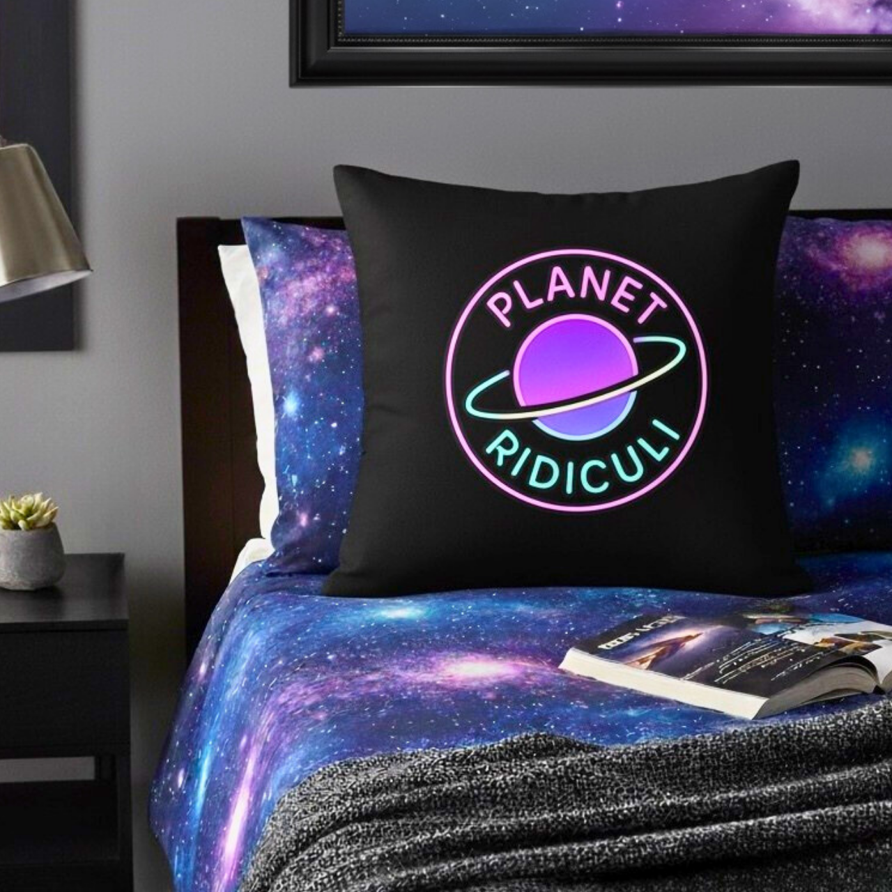 Decor Pillow - Black &amp; Neon product thumbnail image