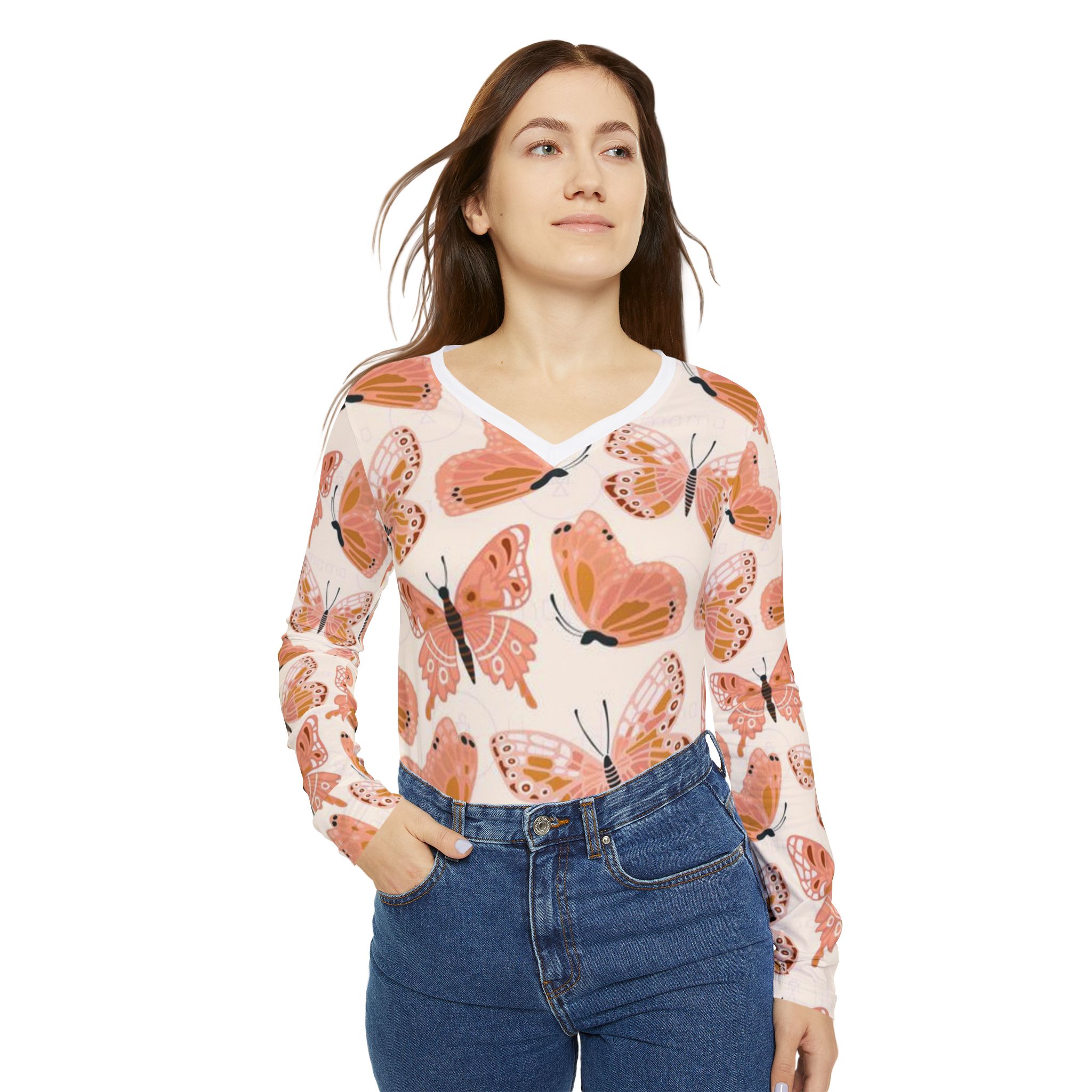 Personalized Women's All Pattern V-neck Shirt, Cozy Casual Top, Cute Everyday Wear, Layering Shirt, Stylish Fall Fashion, Gift for Her product thumbnail image Personalized Women's All Pattern V-neck Shirt, Cozy Casual Top, Cute Everyday Wear, Layering Shirt, Stylish Fall Fashion, Gift for Her product thumbnail image