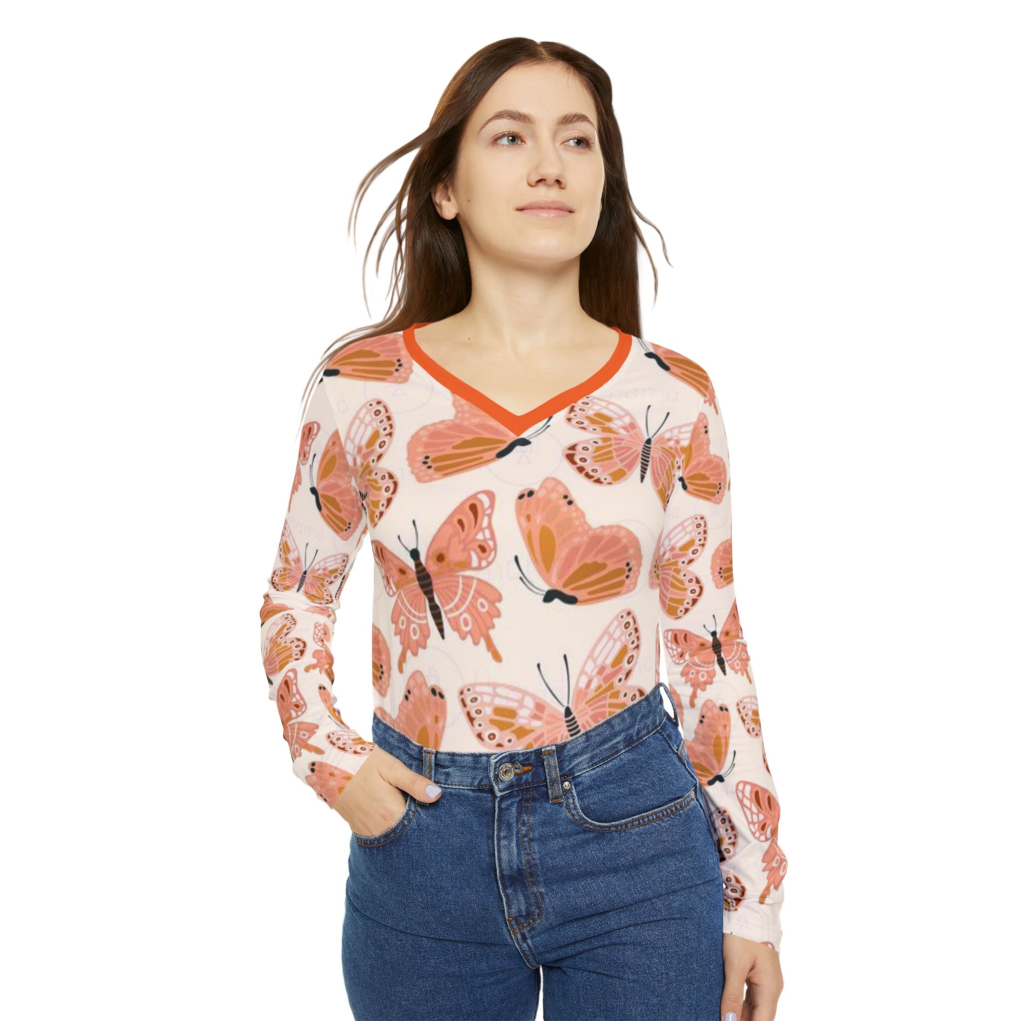 Personalized Women's All Pattern V-neck Shirt, Cozy Casual Top, Cute Everyday Wear, Layering Shirt, Stylish Fall Fashion, Gift for Her product thumbnail image Personalized Women's All Pattern V-neck Shirt, Cozy Casual Top, Cute Everyday Wear, Layering Shirt, Stylish Fall Fashion, Gift for Her product thumbnail image