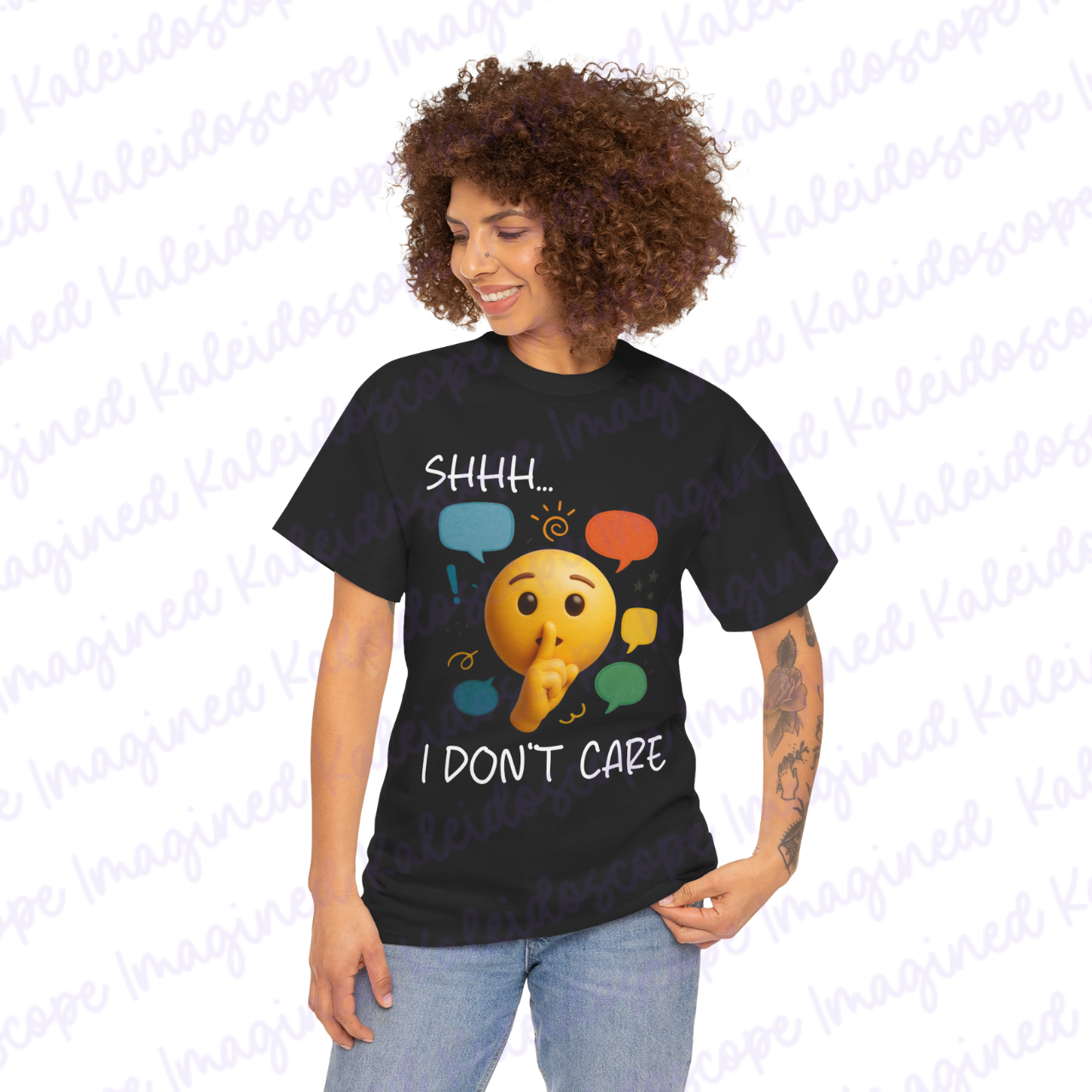 I Don't Care Tee with Emoji Quote, Gift for Friends, Funny Tee, Comfortable Unisex Shirt, Everyday Wear, Humor Top product thumbnail image I Don't Care Tee with Emoji Quote, Gift for Friends, Funny Tee, Comfortable Unisex Shirt, Everyday Wear, Humor Top product thumbnail image