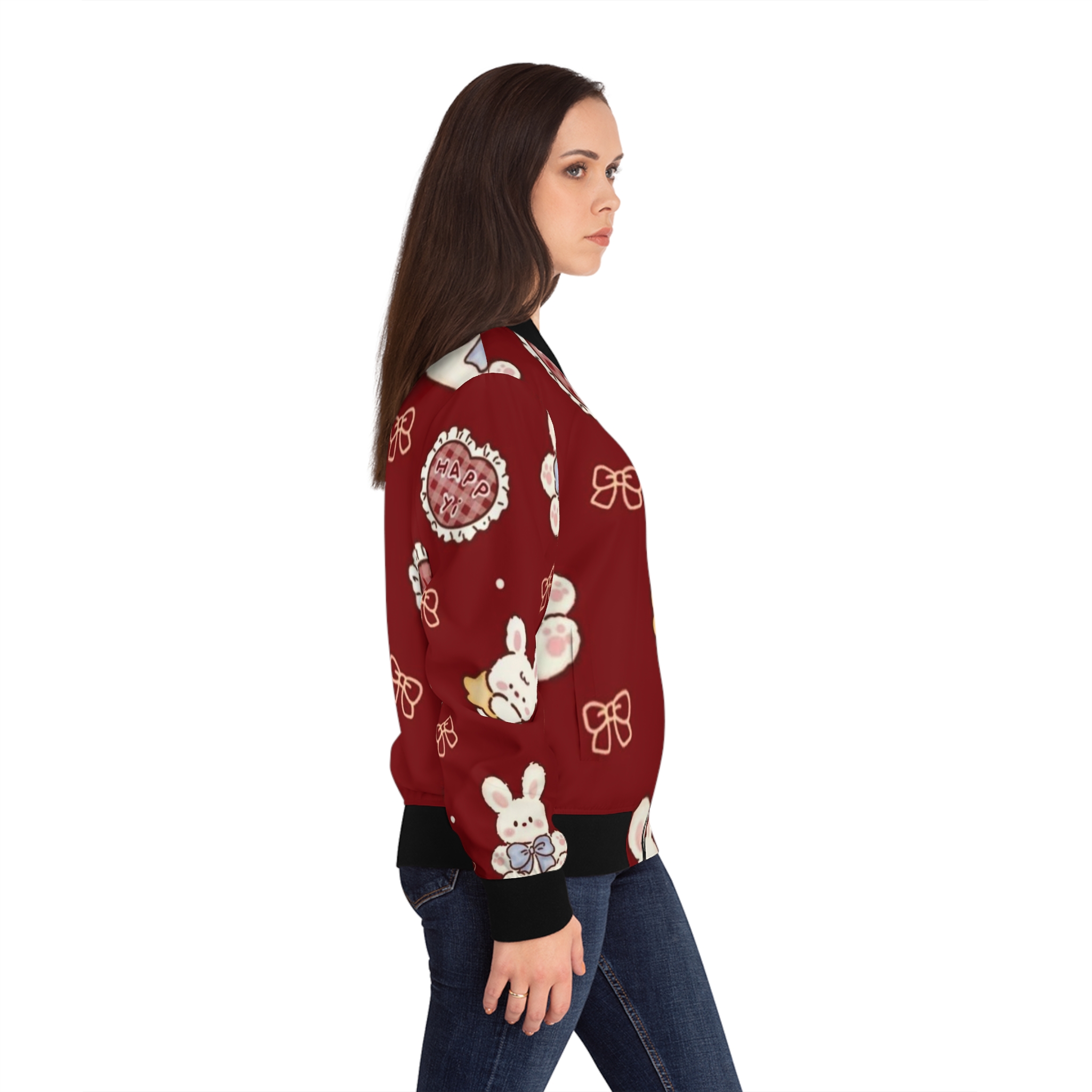 Personalized Women's Bomber Jacket, Trendy Outerwear, Custom Pattern Jacket Wear, Stylish Gift for Her, Layering Piece, Customizable Design product thumbnail image Personalized Women's Bomber Jacket, Trendy Outerwear, Custom Pattern Jacket Wear, Stylish Gift for Her, Layering Piece, Customizable Design product thumbnail image