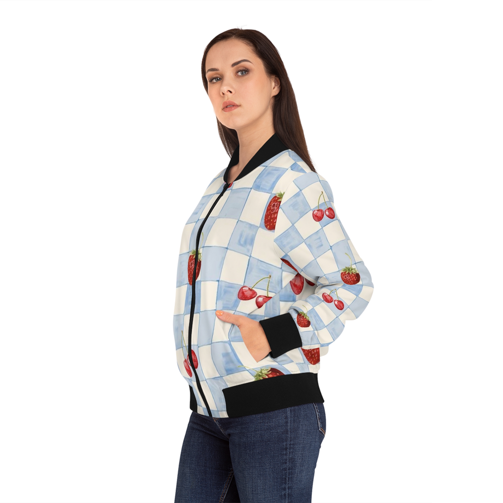 Personalized Women's Bomber Jacket, Trendy Outerwear, Custom Pattern Jacket Wear, Stylish Gift for Her, Layering Piece, Customizable Design product thumbnail image Personalized Women's Bomber Jacket, Trendy Outerwear, Custom Pattern Jacket Wear, Stylish Gift for Her, Layering Piece, Customizable Design product thumbnail image