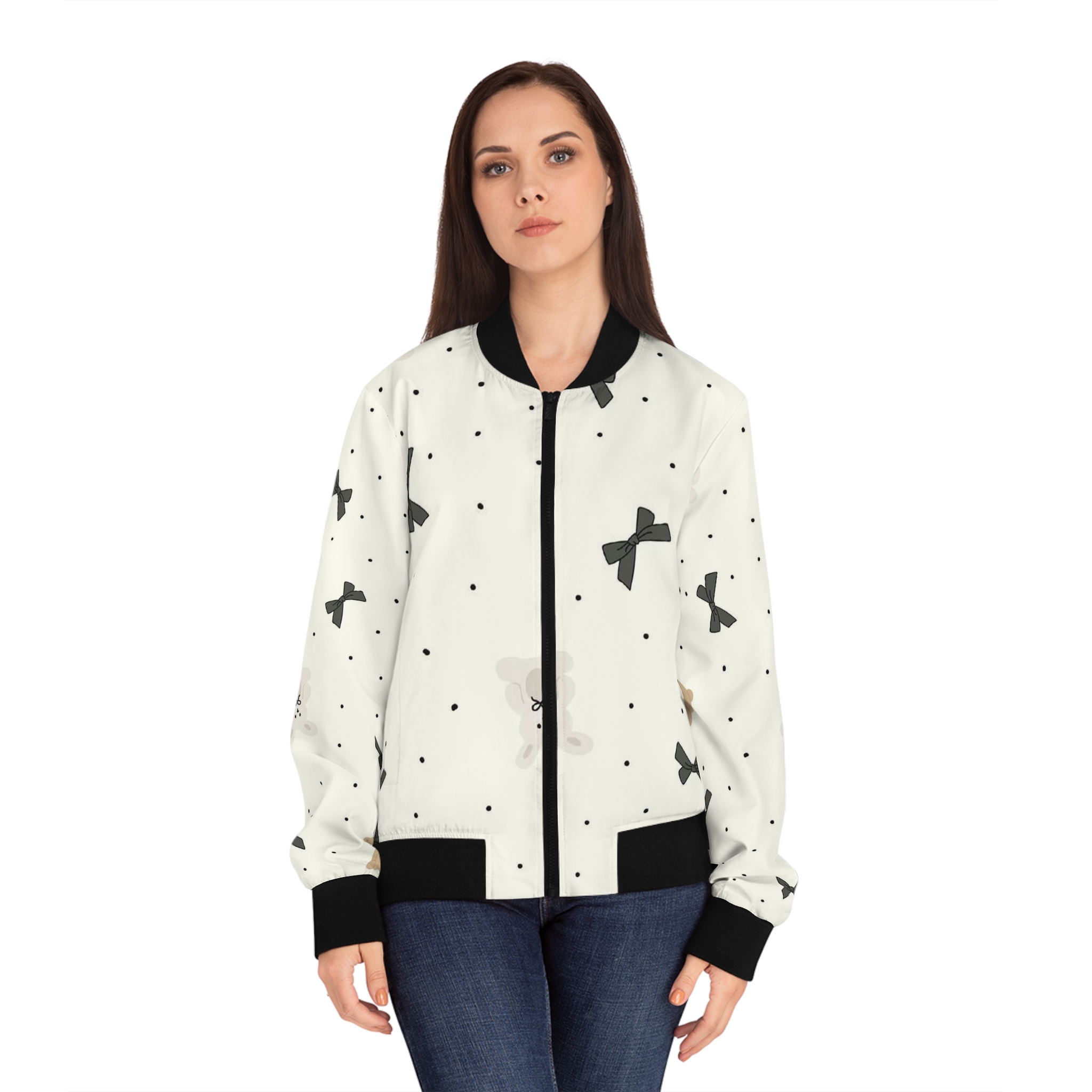 Personalized Women's Bomber Jacket, Trendy Outerwear, Custom Pattern Jacket Wear, Stylish Gift for Her, Layering Piece, Customizable Design product thumbnail image Personalized Women's Bomber Jacket, Trendy Outerwear, Custom Pattern Jacket Wear, Stylish Gift for Her, Layering Piece, Customizable Design product thumbnail image