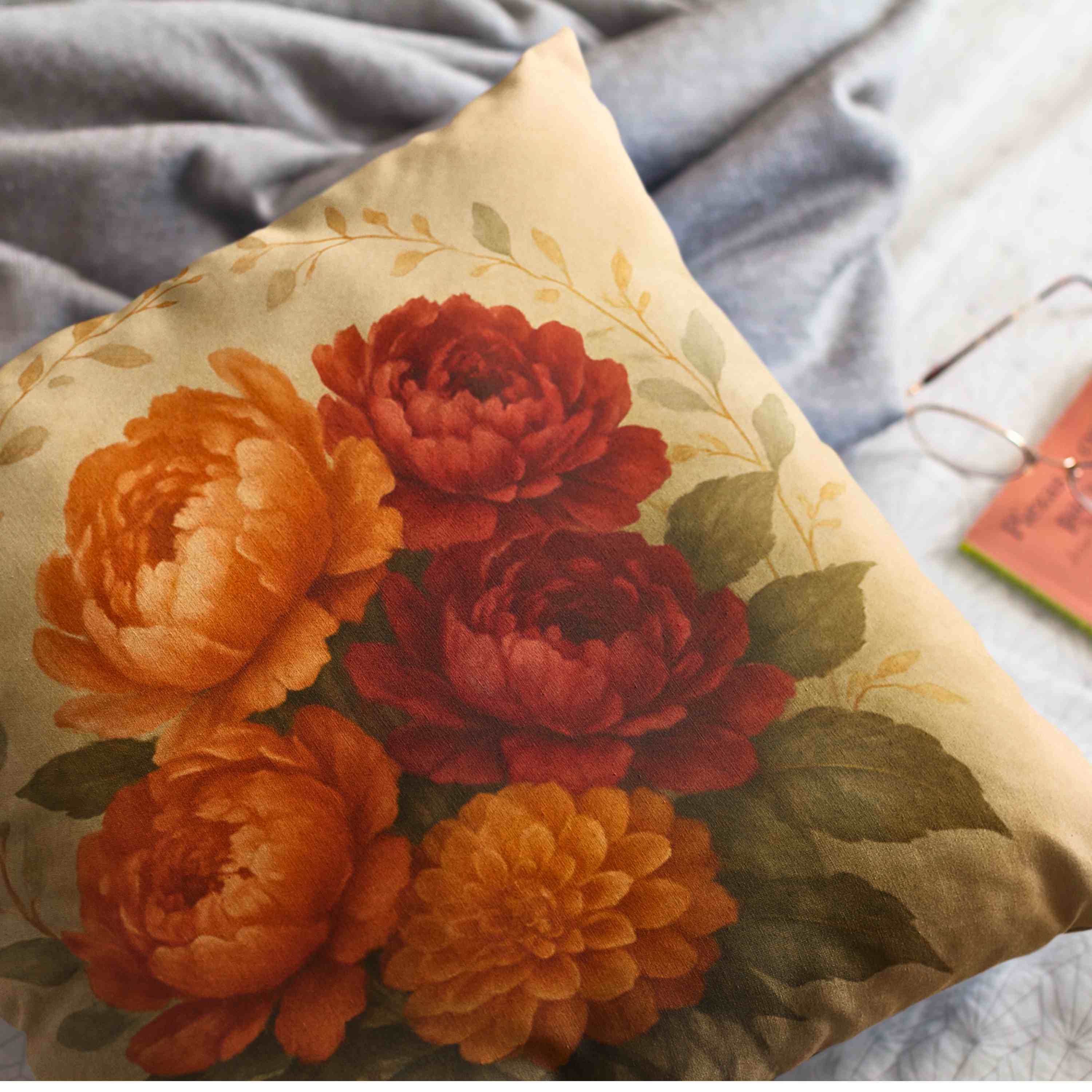 Vintage Floral Square Pillow, Decorative Cushion, Home Decor Accent, Boho Pillow, Throw Pillow for Living Room, Gift for Flower Lovers Vintage Floral Square Pillow, Decorative Cushion, Home Decor Accent, Boho Pillow, Throw Pillow for Living Room, Gift for Flower Lovers