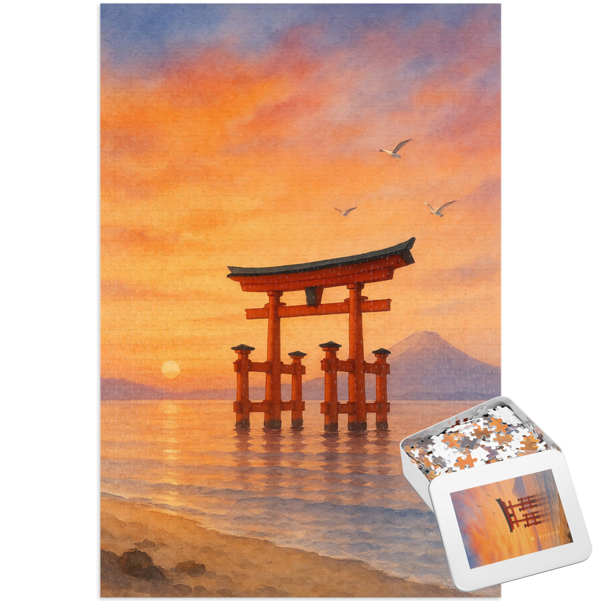 Floating Torii Gate at Sunset - Jigsaw Puzzle