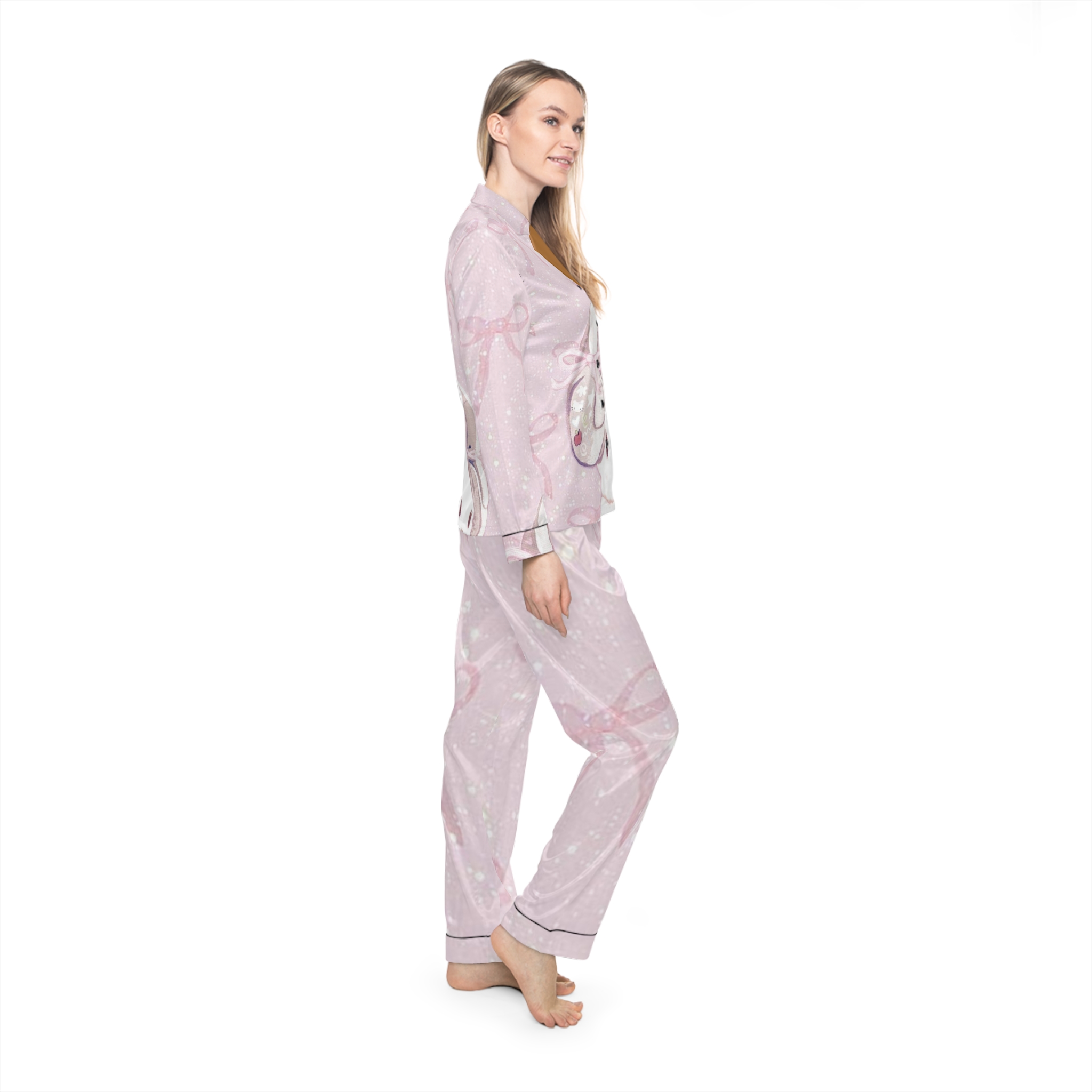 Personalized Women's Satin Pajamas, Cozy Night Set, Elegant Sleepwear, Bridal Pajamas, Relaxing Gift for Her product thumbnail image