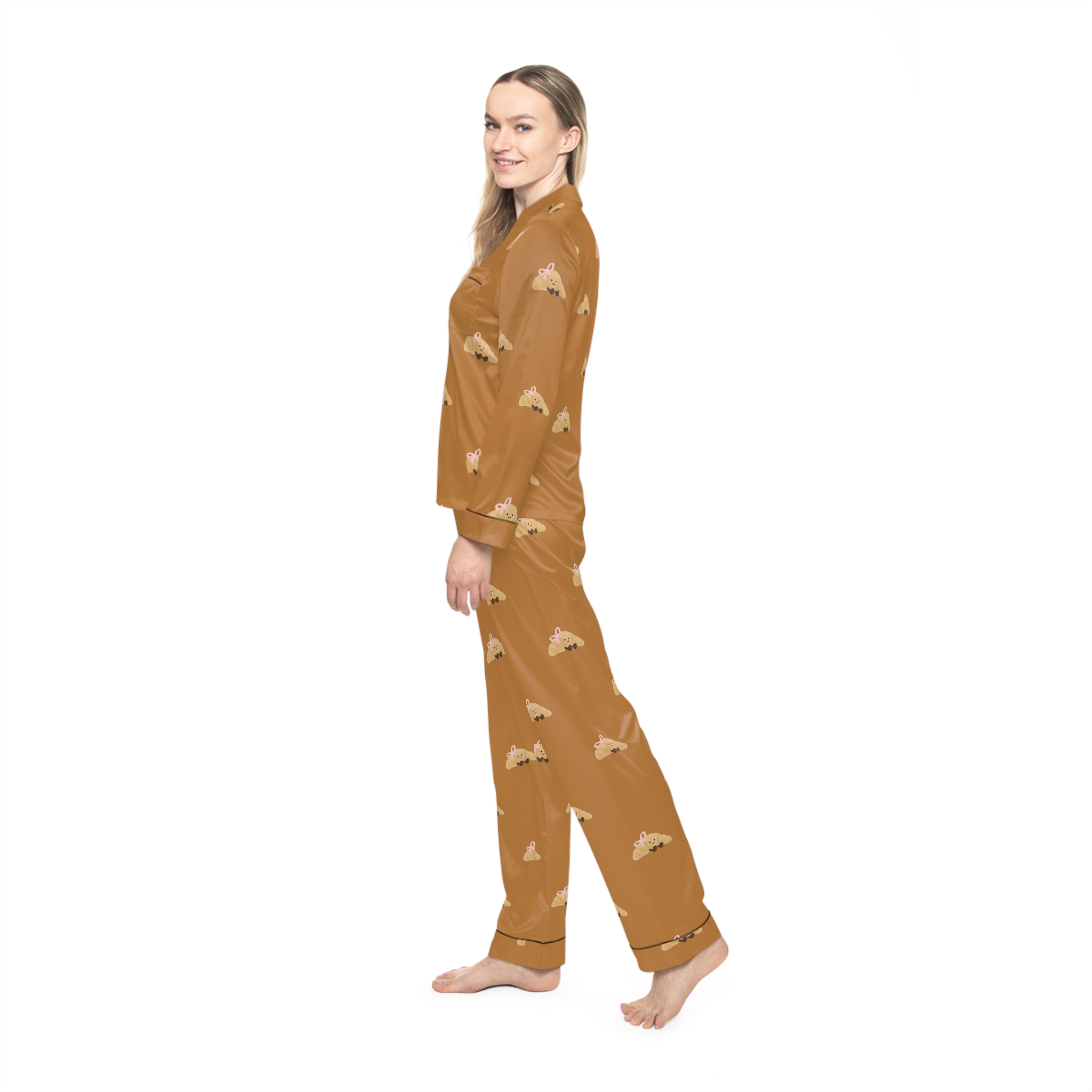 Personalized Women's Satin Pajamas, Cozy Night Set, Elegant Sleepwear, Bridal Pajamas, Relaxing Gift for Her product thumbnail image