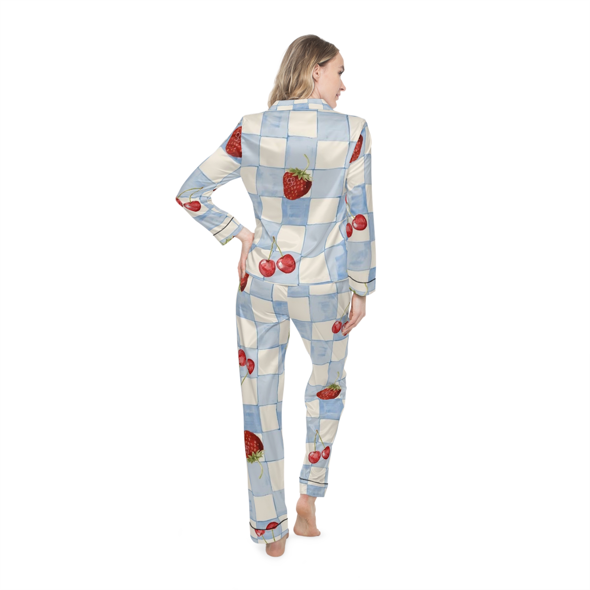 Personalized Women's Satin Pajamas, Cozy Night Set, Elegant Sleepwear, Bridal Pajamas, Relaxing Gift for Her product thumbnail image