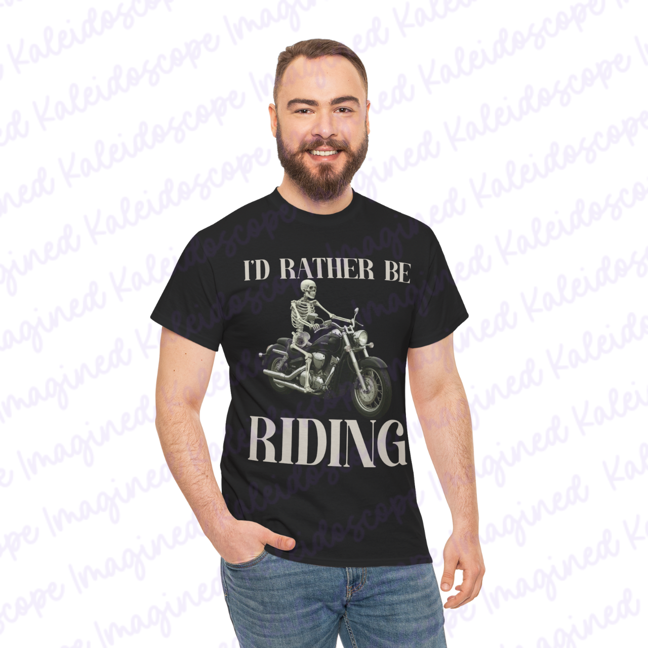 Skeleton Motorcycle Tee, I'd Rather Be Riding T-Shirt, Unisex Biker Shirt, Casual Ride Tee, Halloween Gift Shirt, Gifts for Bikers product thumbnail image