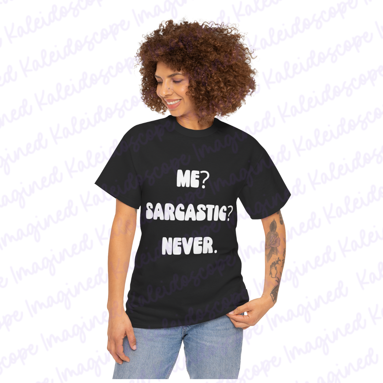 Me? Sarcastic? Never Tee | Perfect for Casual Outfits, Gifting, Humor Lovers, Everyday Wear, Sarcasm Tees product thumbnail image