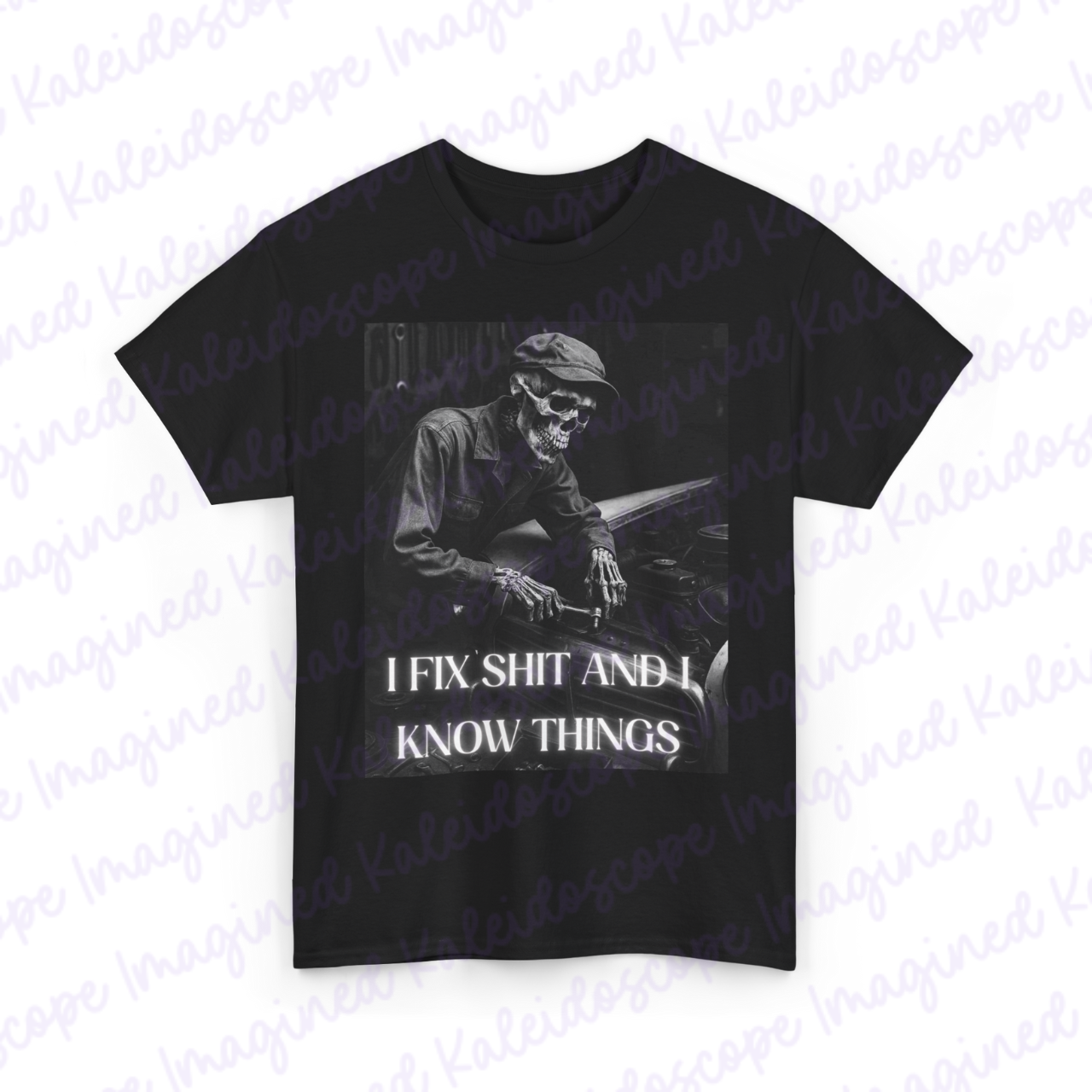 Mechanic Tee - I Fix Shit and I Know Things, Funny Gift for Dads, Auto Repair Shirt, Gift for Mechanics, Unisex Cotton [...] product thumbnail image