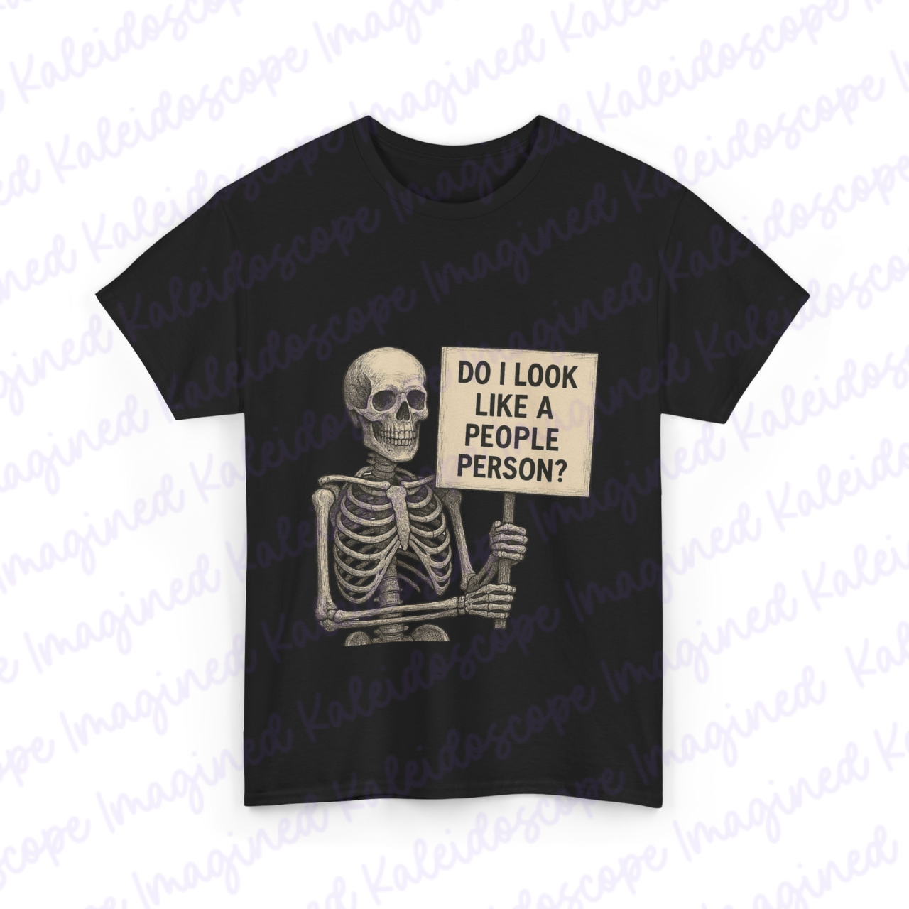 Funny Skeleton Do I look Like a People Person Tee, Unisex Cotton T-Shirt, Halloween Shirt, Gift for Introverts, Quirky Graphic Tee