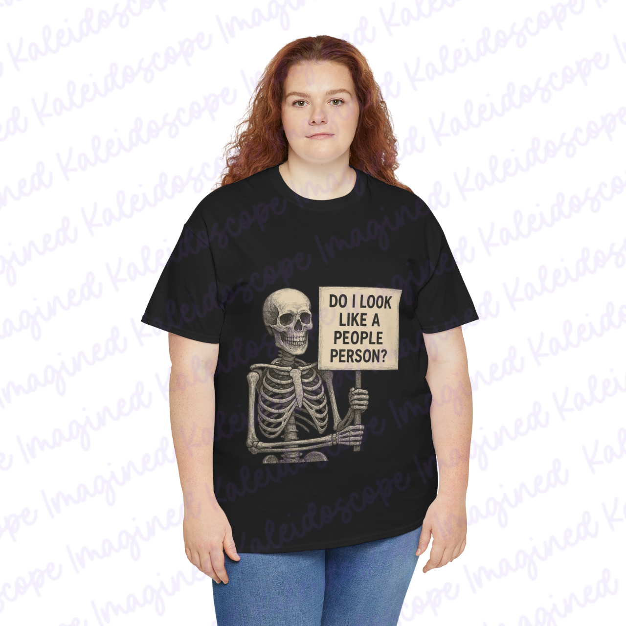 Funny Skeleton Do I look Like a People Person Tee, Unisex Cotton T-Shirt, Halloween Shirt, Gift for Introverts, Quirky Graphic Tee product thumbnail image