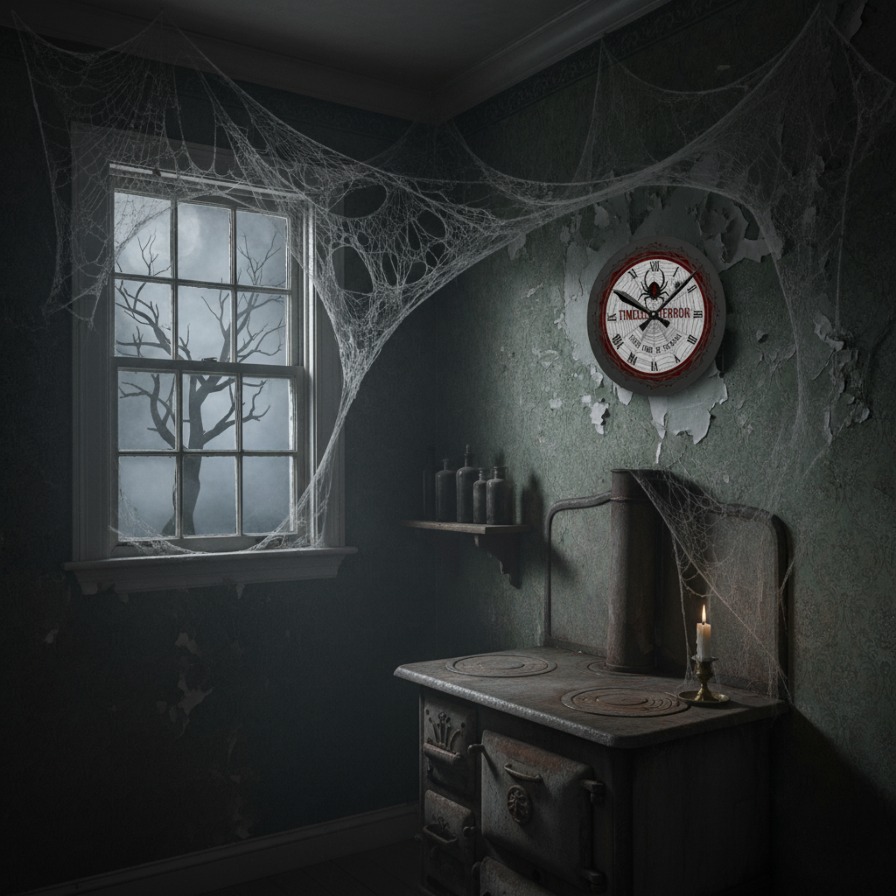 "Timeless Terror" Spooky Acrylic Wall Clock, "Your Time is Ticking" Halloween Decor, Gothic Home Accents, Unique Wall Art, Gift for Horror Fans
