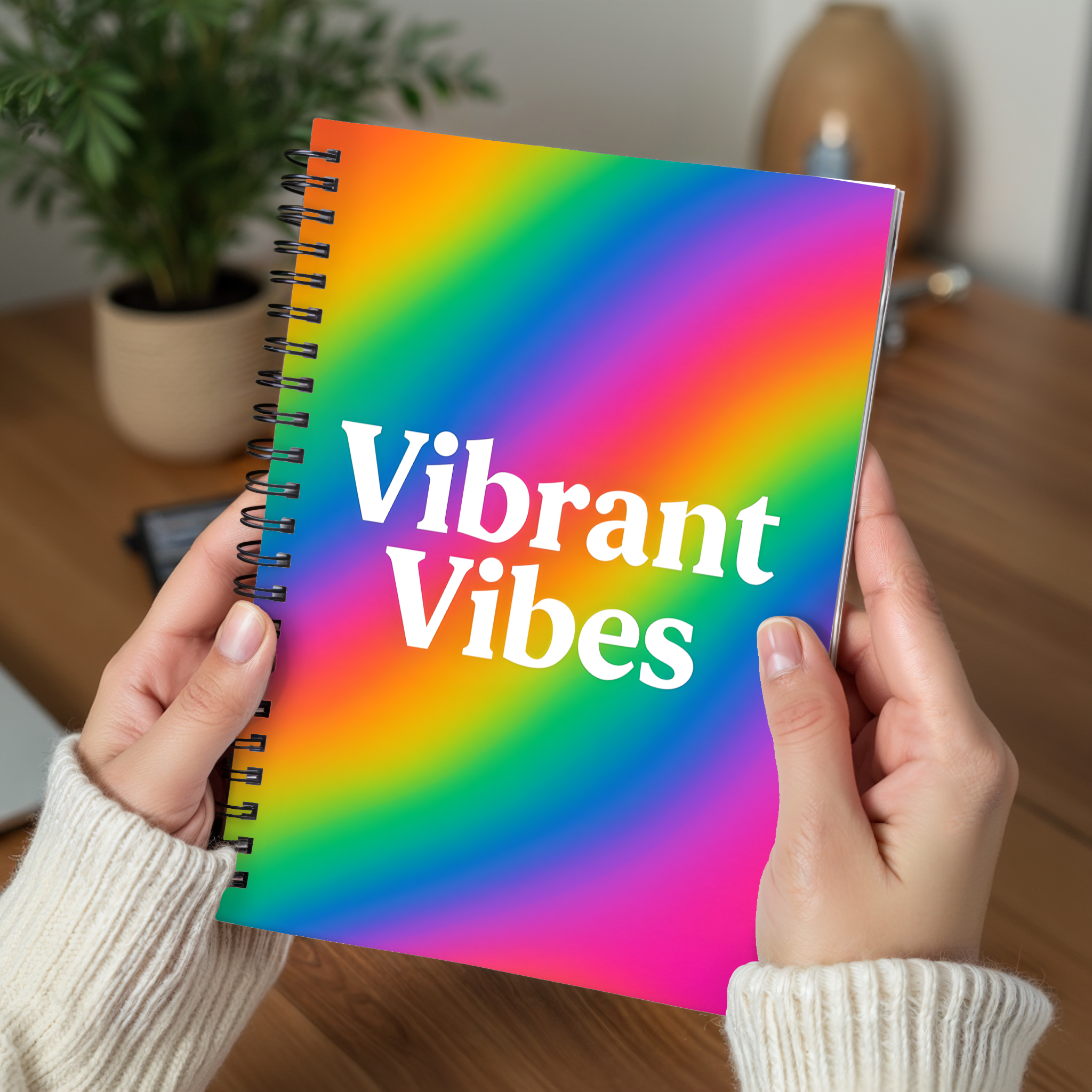 Vibrant Vibes Spiral Notebook - Colorful Ruled Journal for Creative Souls, Birthday Gift, Study Planner, School Supplies, Motivational Diary