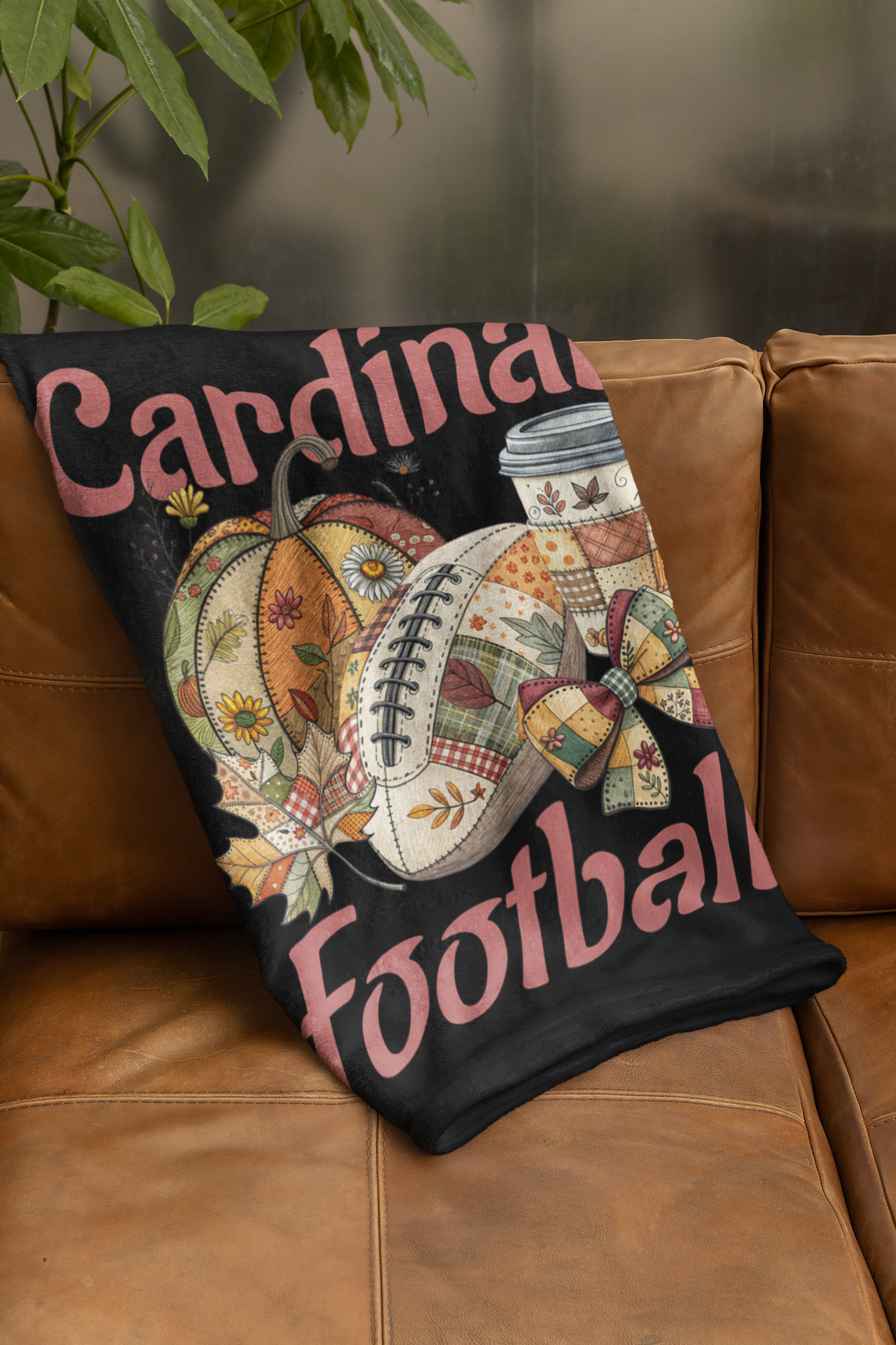 Personalize Cozy Fall Football Blanket, Soft Plush Blanket for Game Day, Autumn Decor, Perfect Gift for Sports Fans, Custom Blanket, Warm Throw product thumbnail image
