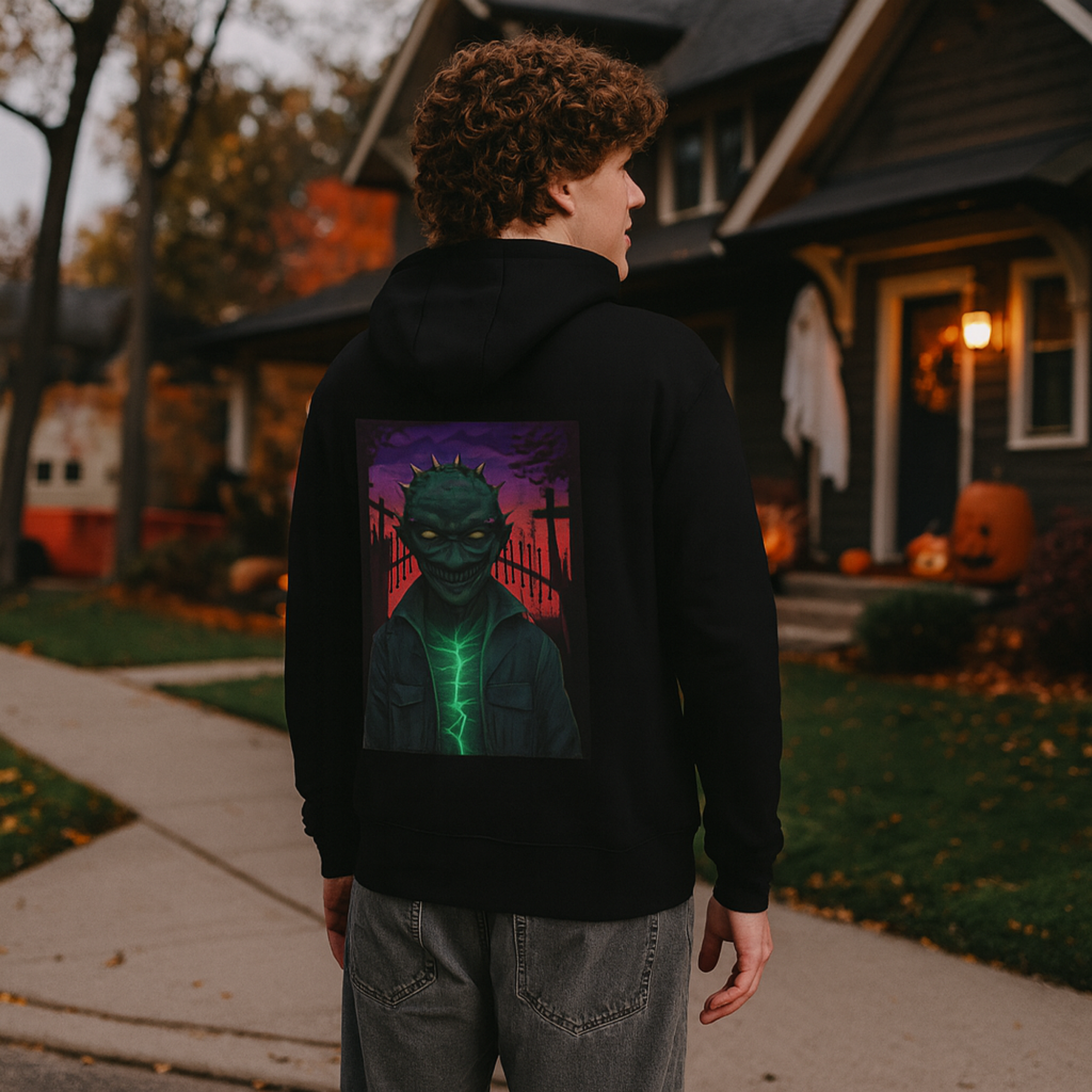 Spiked Horror Monster Hoodie Unisex French Terry Hoodie | Halloween Gothic Streetwear | Creepy Spooky Fall Fashion Sweatshirt Spiked Horror Monster Hoodie Unisex French Terry Hoodie | Halloween Gothic Streetwear | Creepy Spooky Fall Fashion Sweatshirt