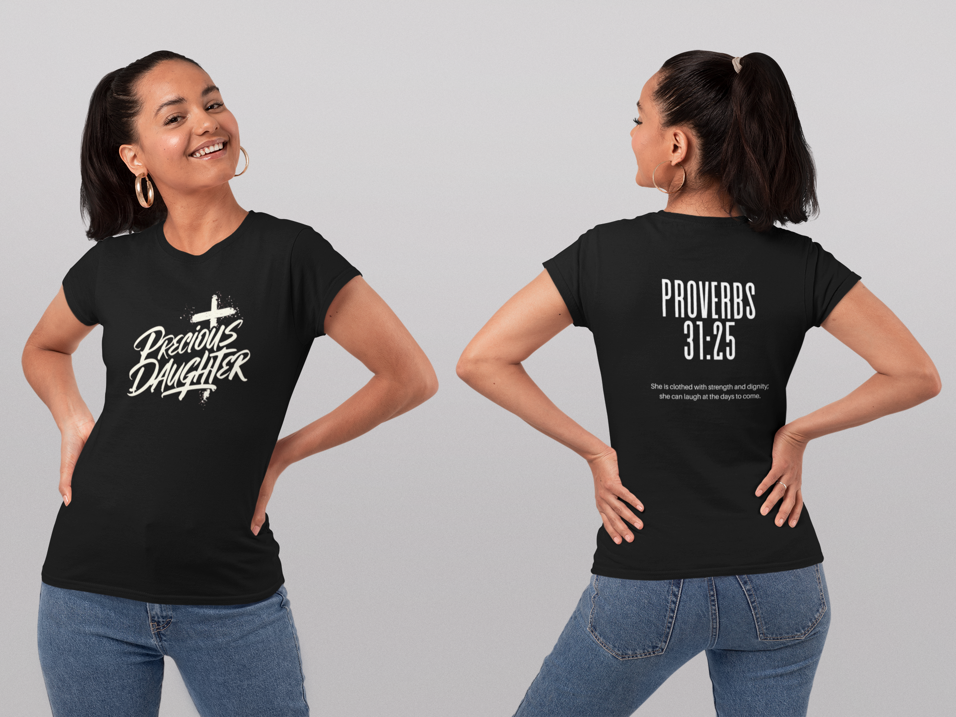 Women's Inspirational Tee - Precious Daughter - Vintage Style, Faith-Based Gift for Her, Christian Apparel, Easter, Birthday