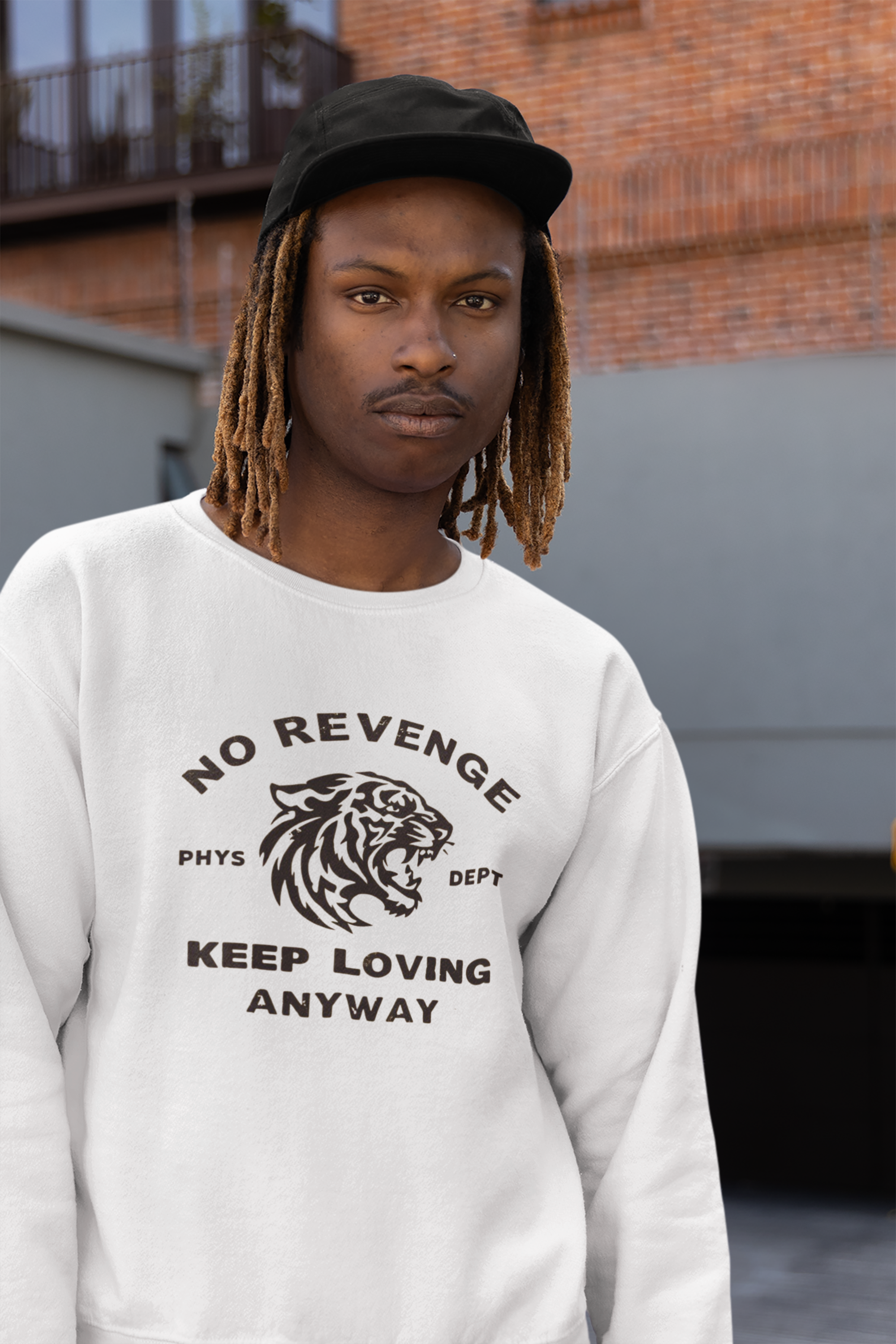 Inspirational Tiger Crewneck Sweatshirt | Keep Loving, No Revenge | Unisex Fashion | Gift for Animal Lovers | Cozy Casual Wear product thumbnail image