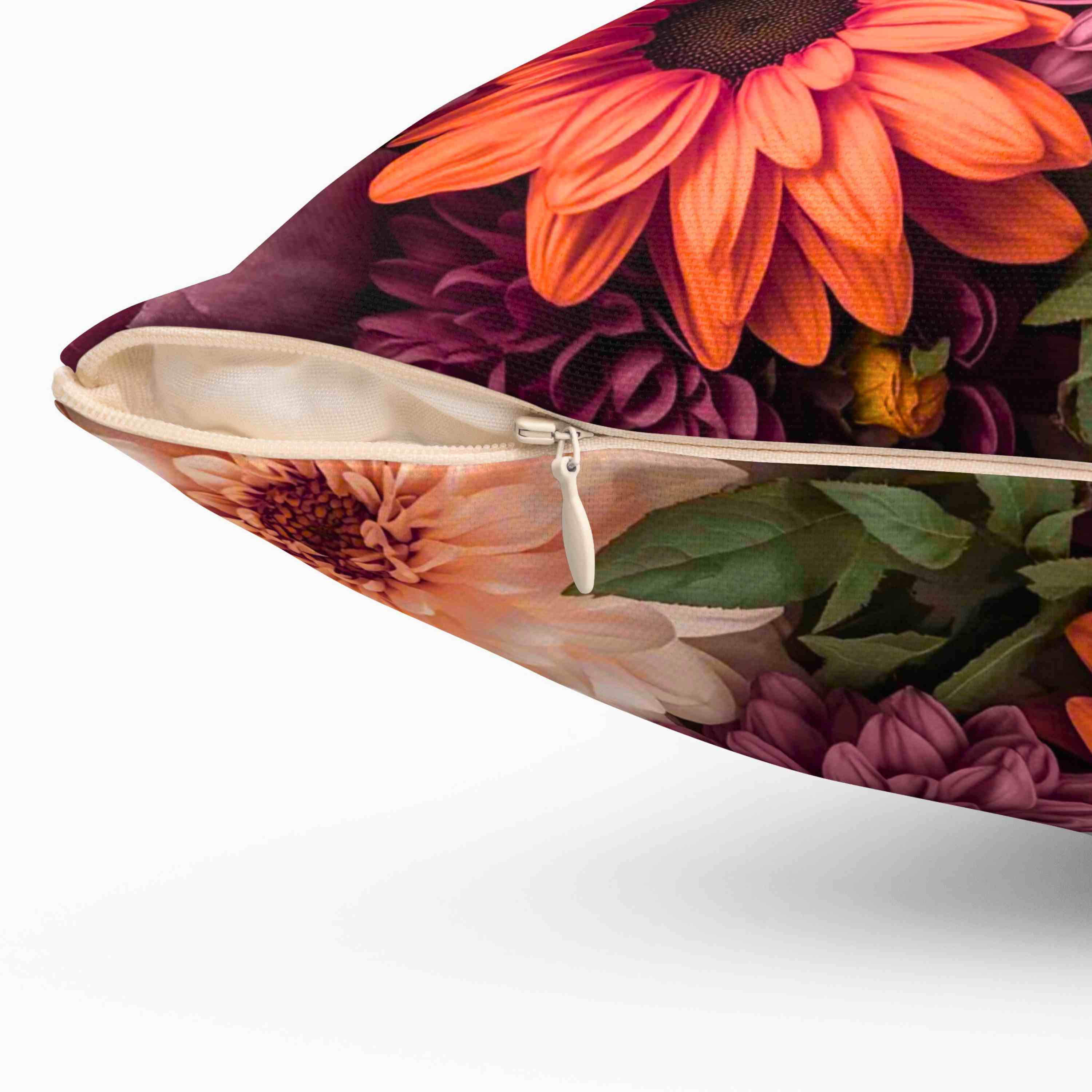 Autumn Floral Square Pillow, Decorative Throw Pillow, Cozy Home Accent, Gift for Her, Living Room Decor, Housewarming Gift product thumbnail image