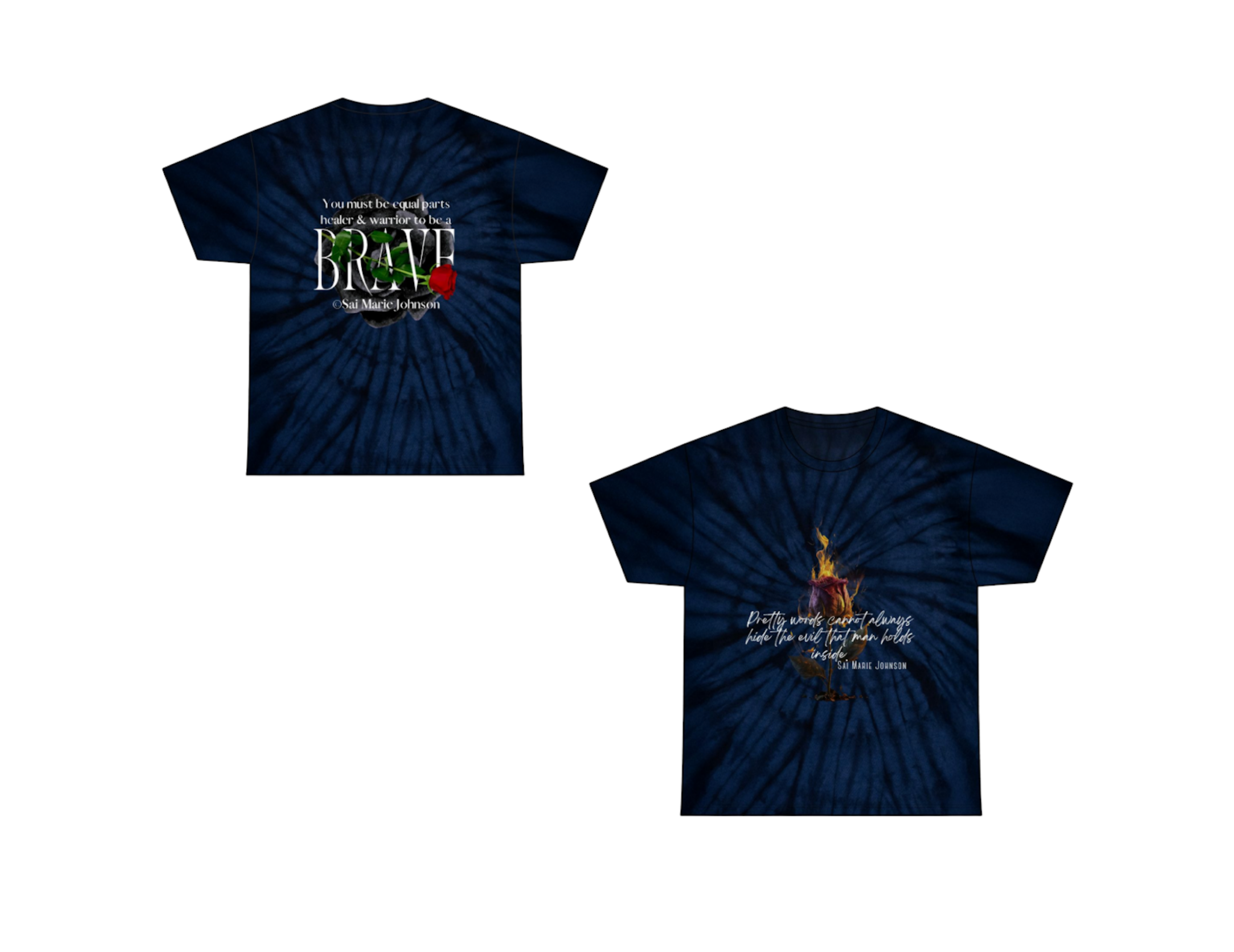 DUALITY: Pretty words - equal parts...Unisex Tie Dye Cotton Tee