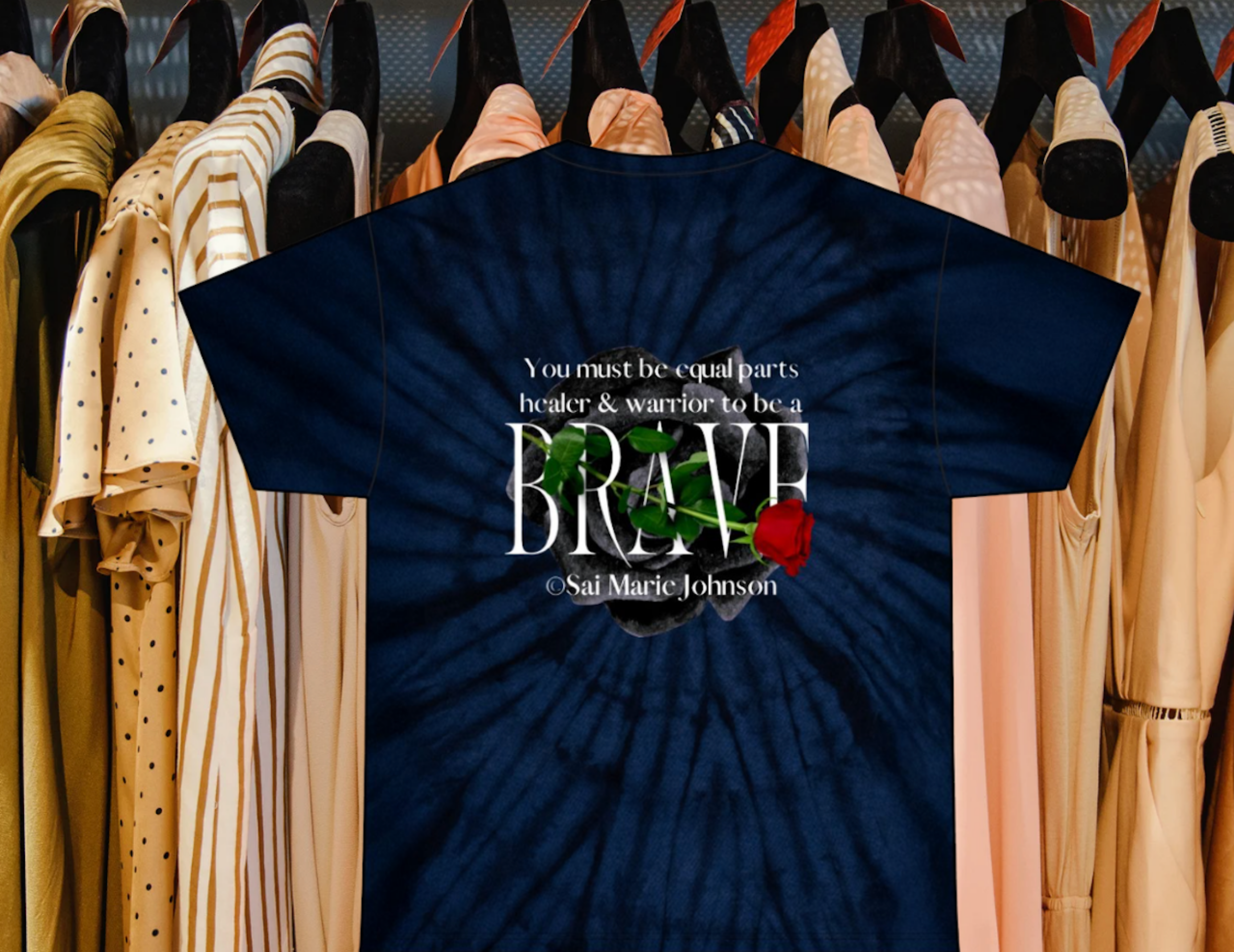 DUALITY: Pretty words - equal parts...Unisex Tie Dye Cotton Tee product thumbnail image