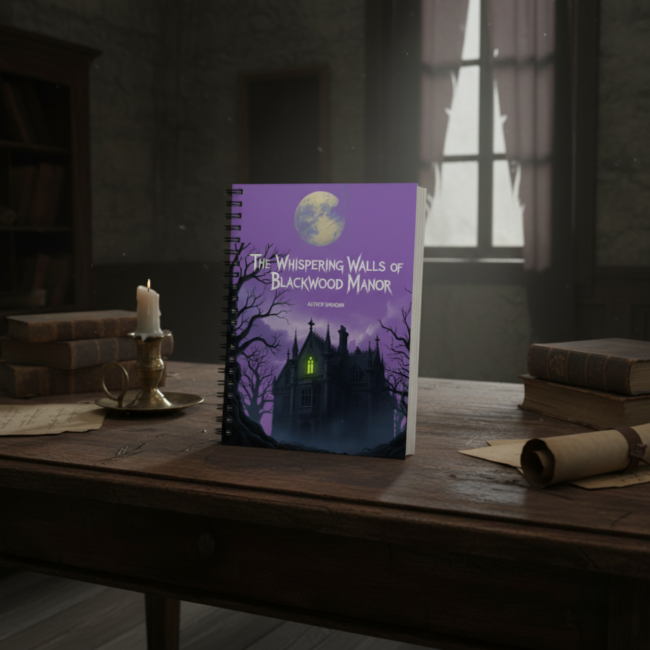 Haunted Mansion Notebook - The Whispering Walls of Blackwood Manor, Journal for Writing, Spooky Gift, Halloween Decor, Dark Academia product thumbnail image