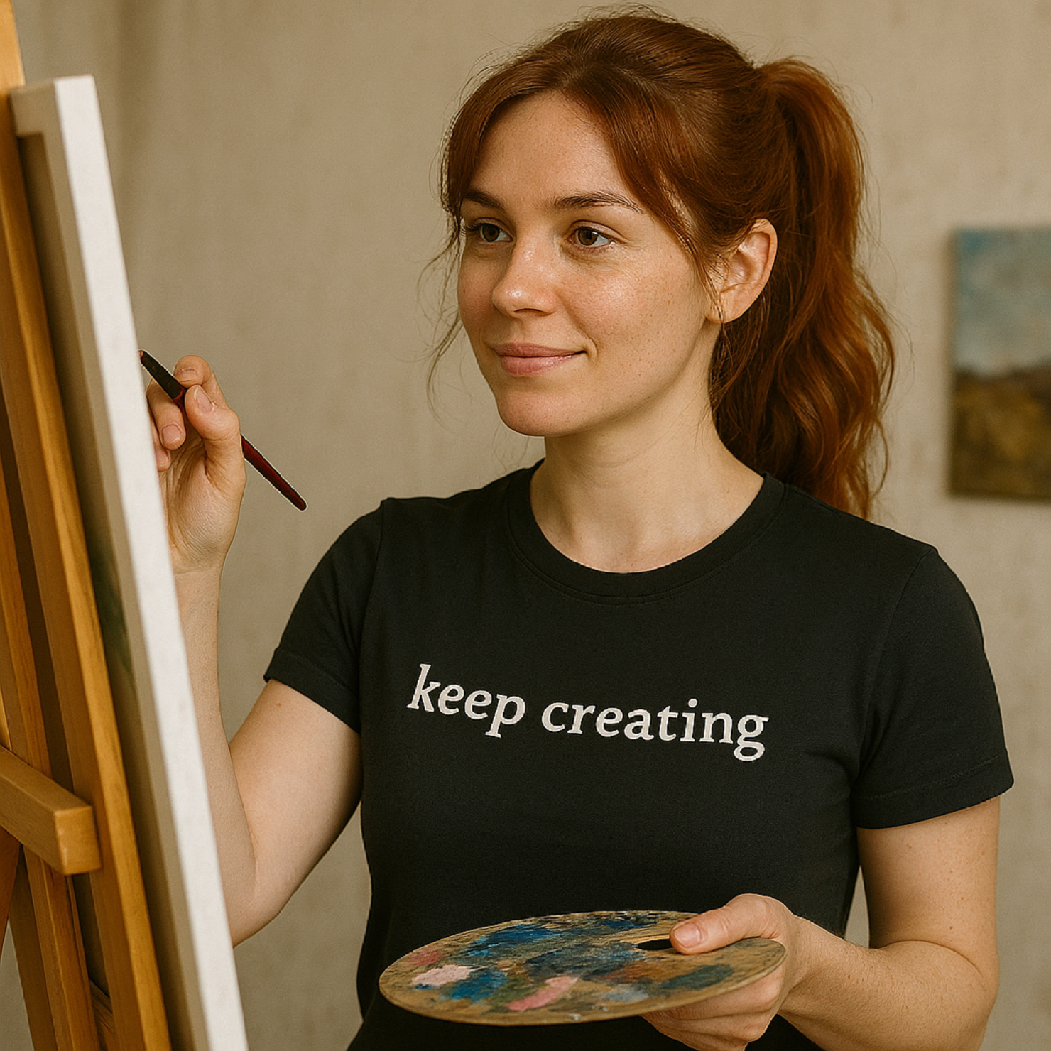 Keep Creating 100% Cotton Black T-Shirt product thumbnail image