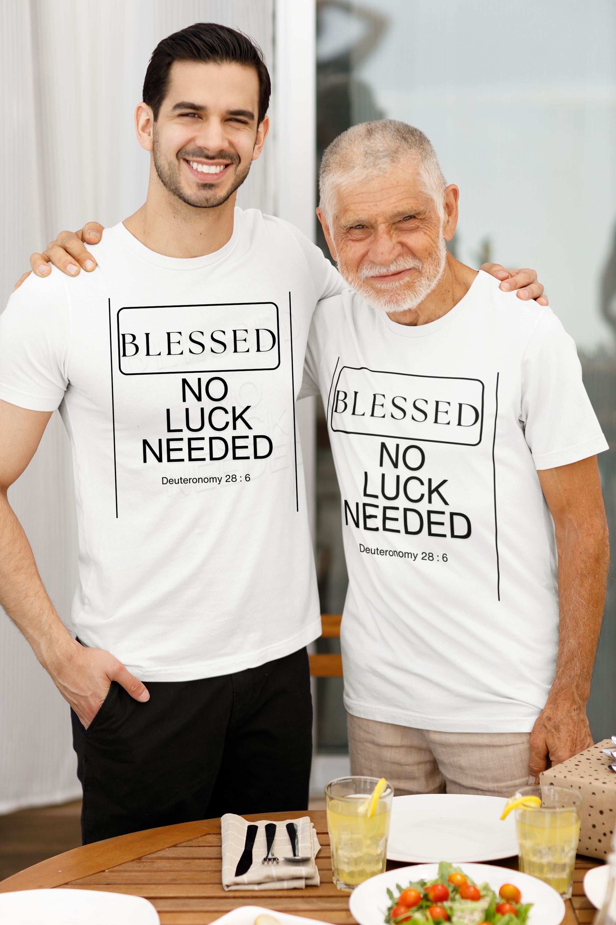 " Blessed " No Luck Needed Christian Design Faith Softstyle Unisex T-Shirt product thumbnail image
